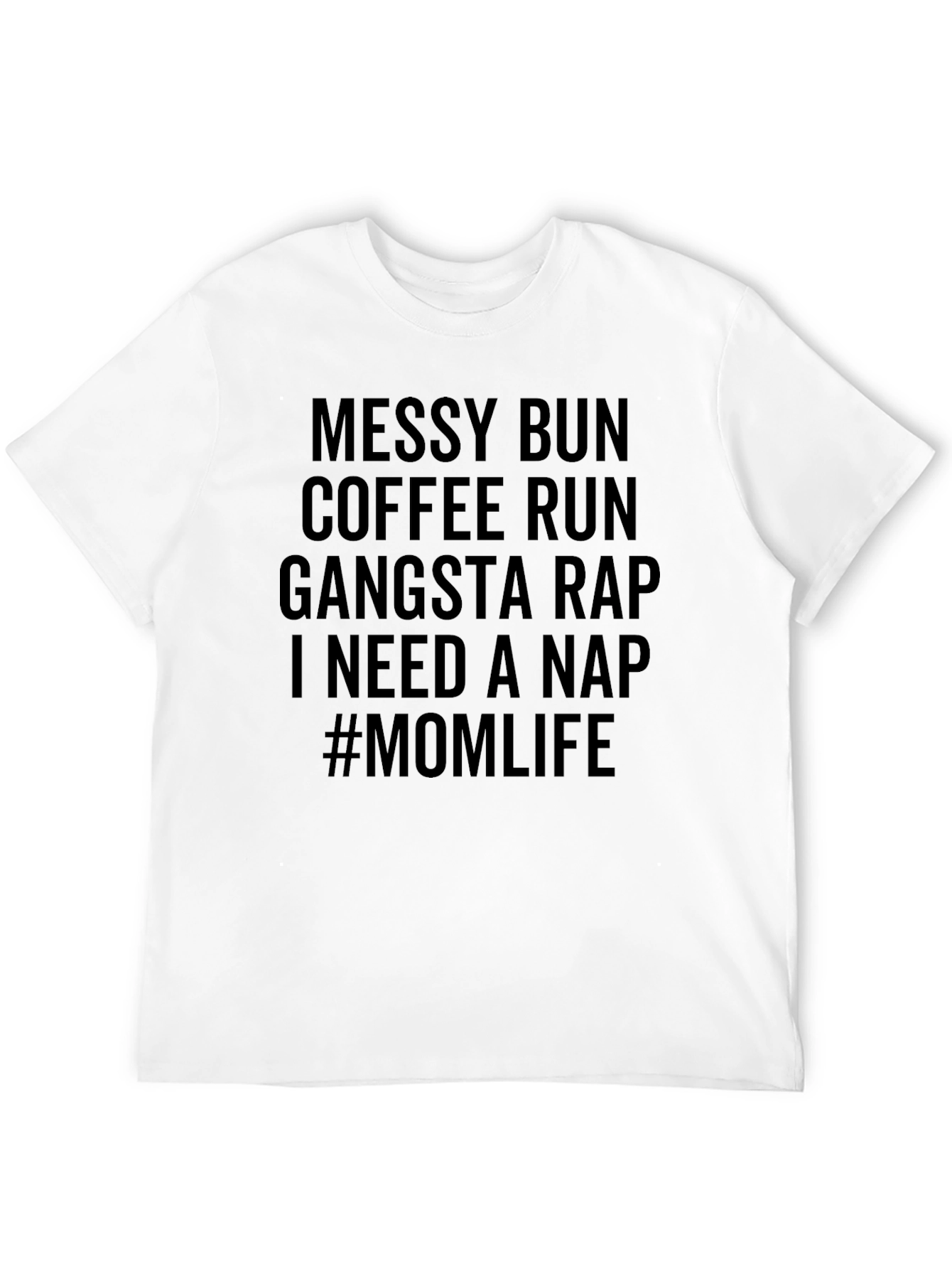 Black Messy Bun Mom Life T-Shirt - Funny Graphic Tee view 12