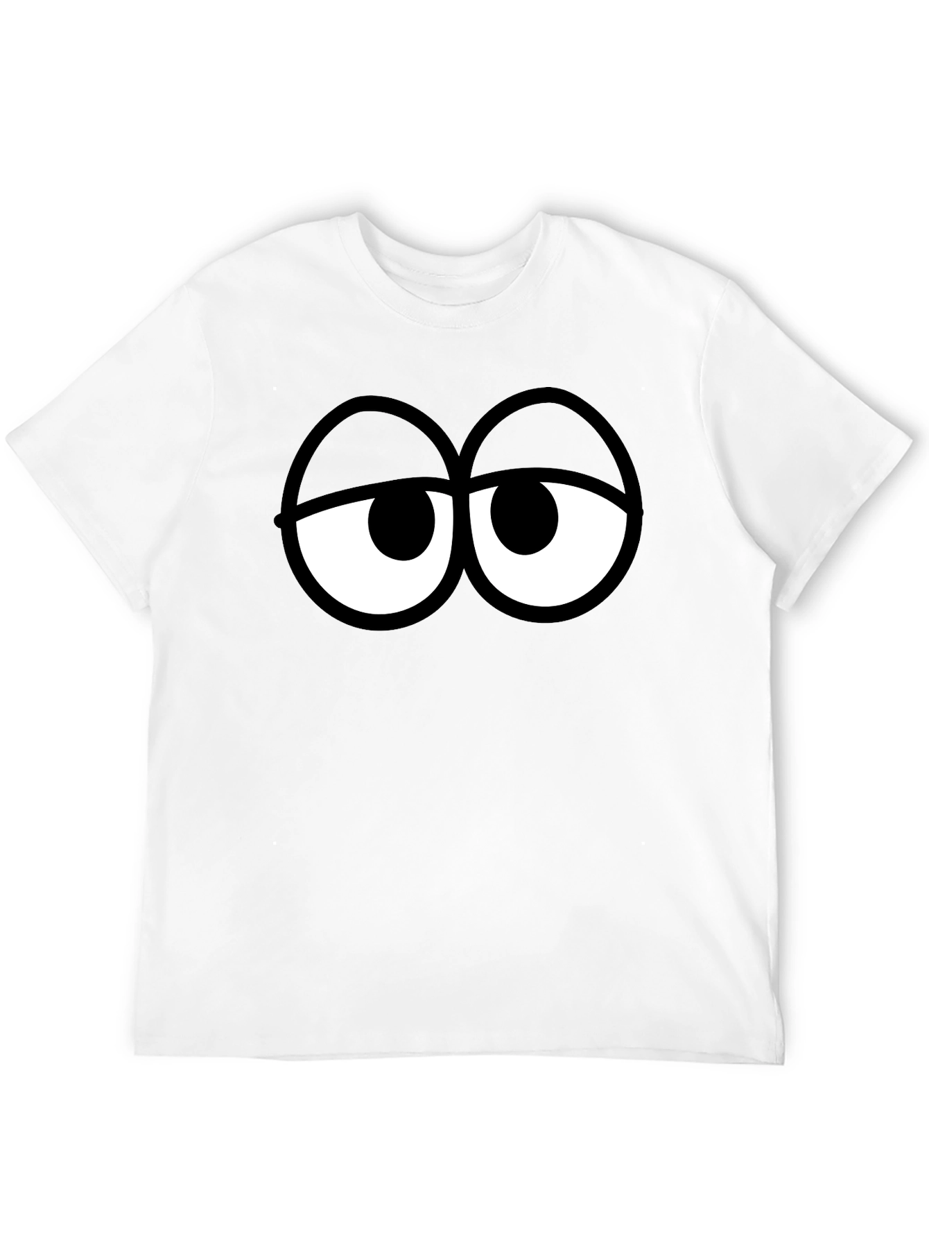 Black Funny Cartoon Eyes Black T-Shirt view 12