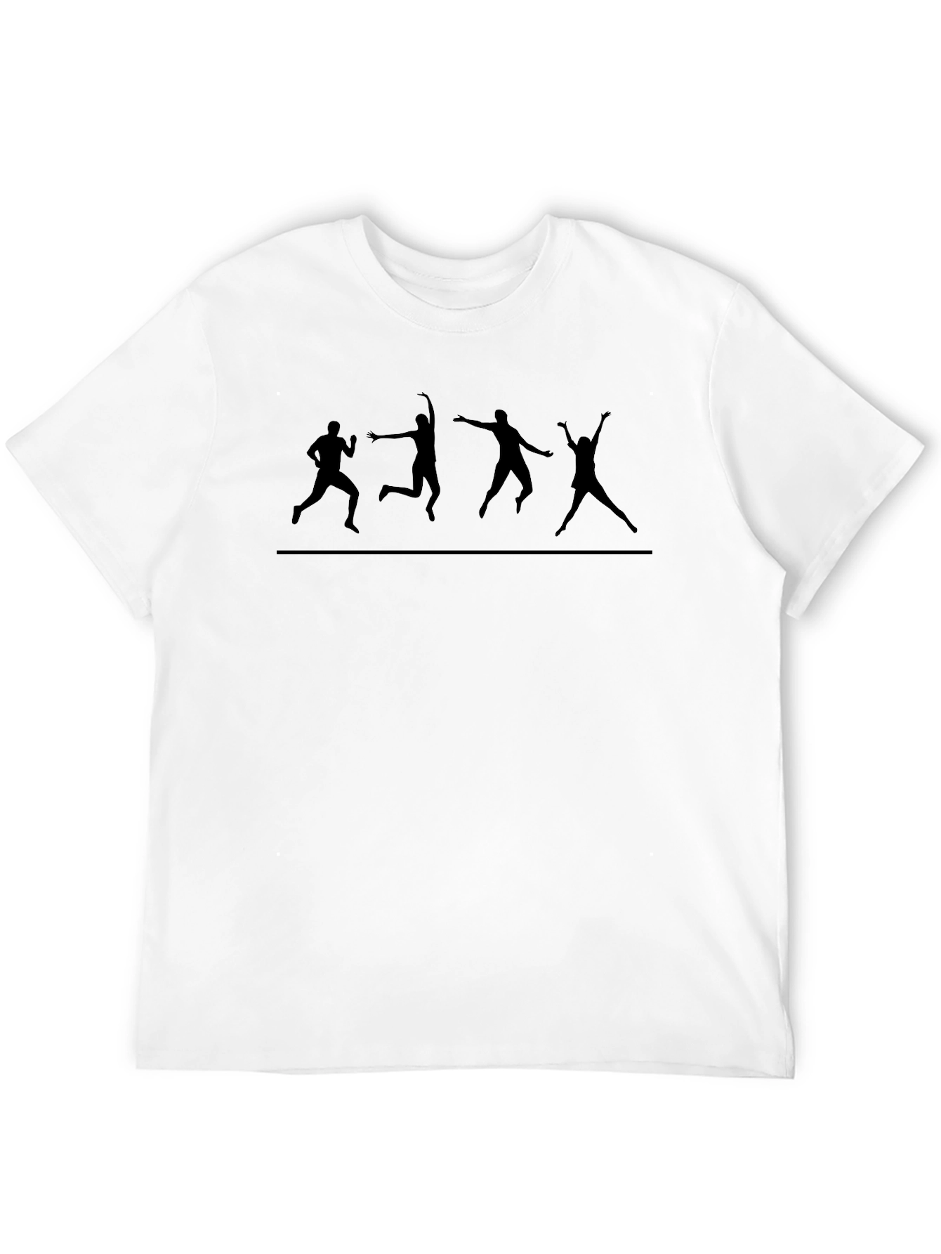 Black Black Tee with Jumping Silhouette Design view 12