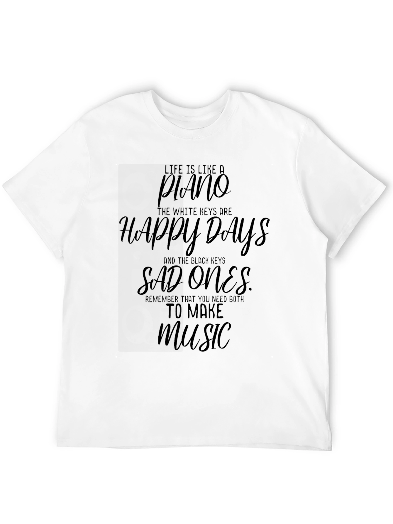 Black Piano Keys T-Shirt - Life is Like a Piano Tee view 12