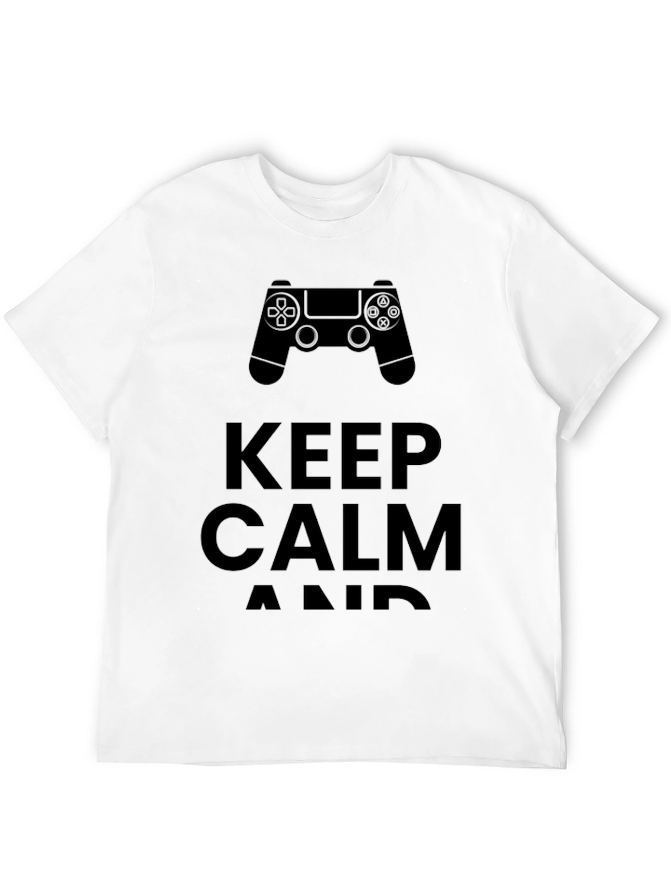 Black Keep Calm and Game On Black T-Shirt view 12