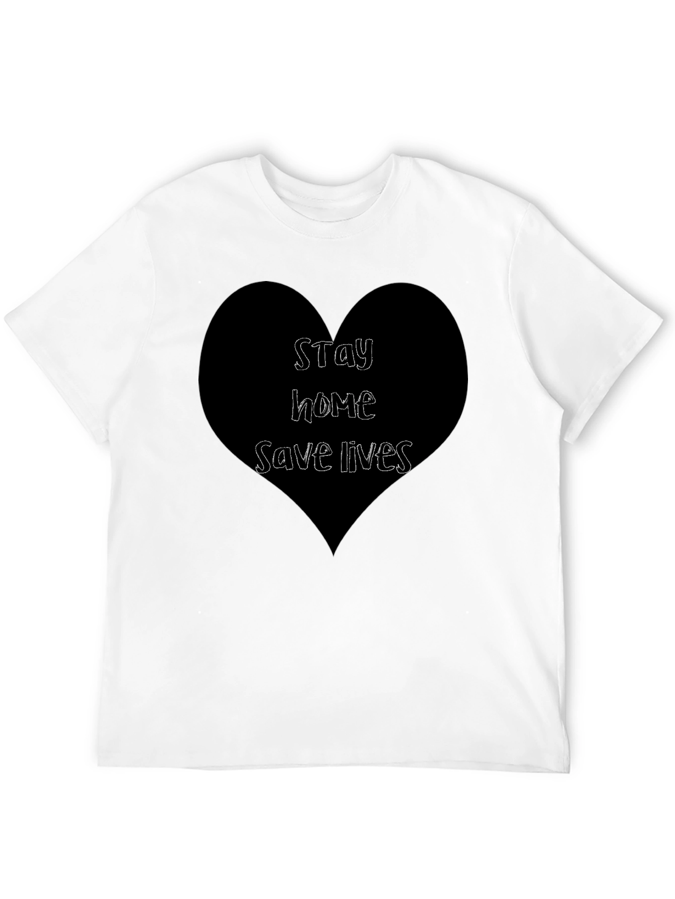 Black Stay Home Save Lives Black Graphic T-Shirt view 12