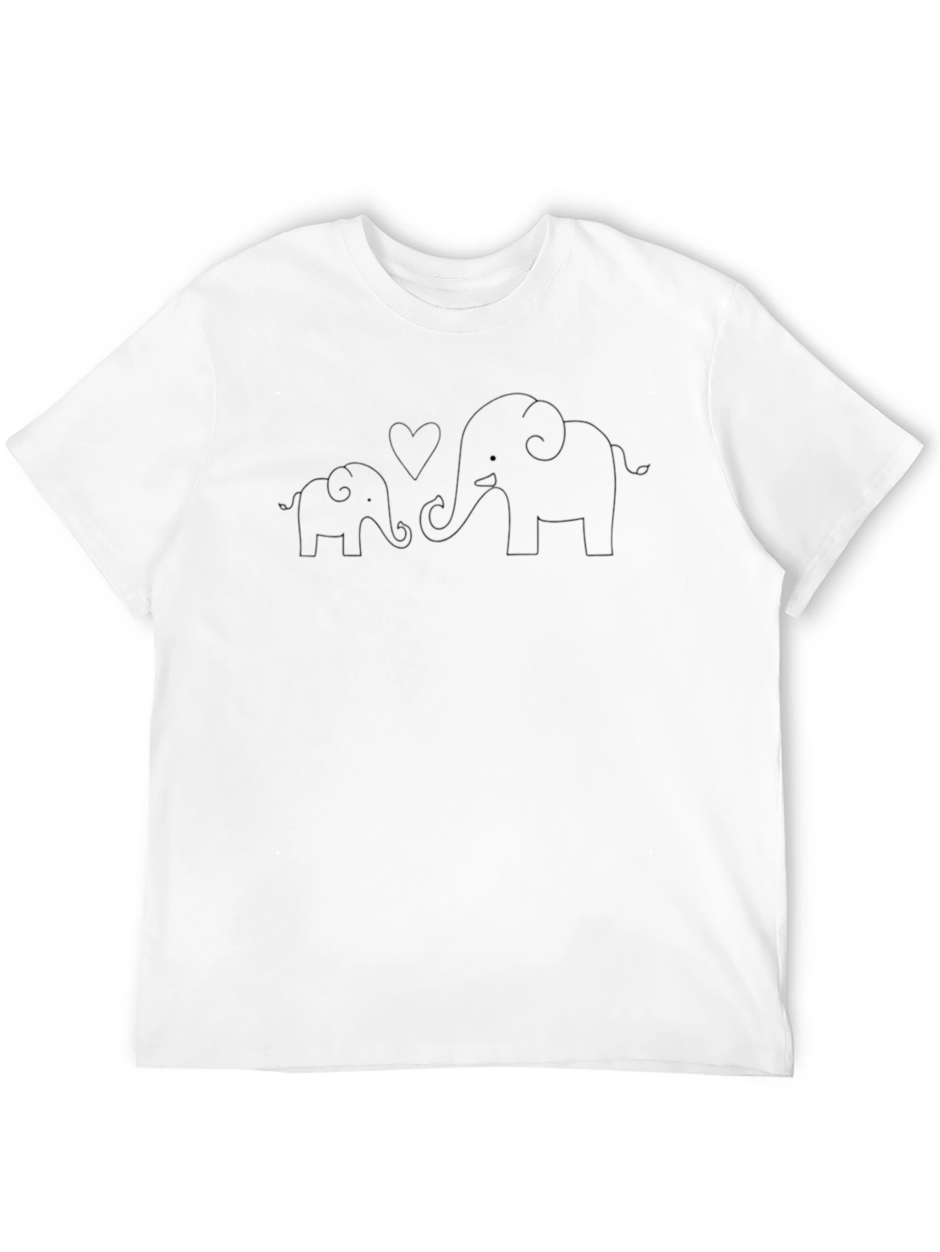 Black Elephant Family Love T-Shirt - Black Cotton Tee view 12