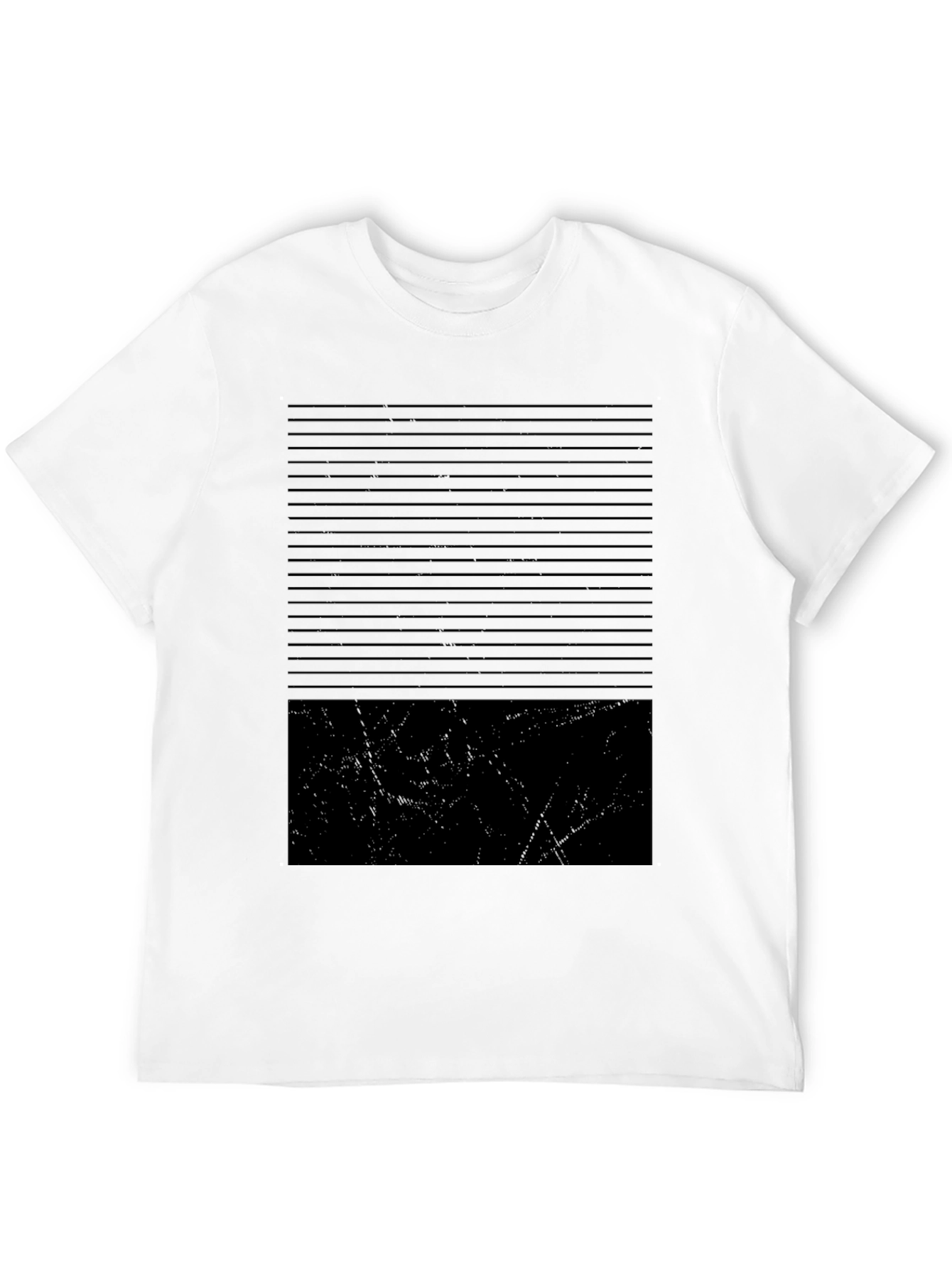 Black Modern Striped Block Tee view 12