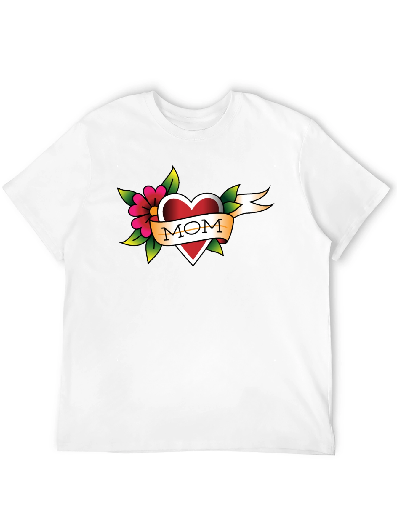 Black Mom Tattoo Style Heart T-Shirt view 12