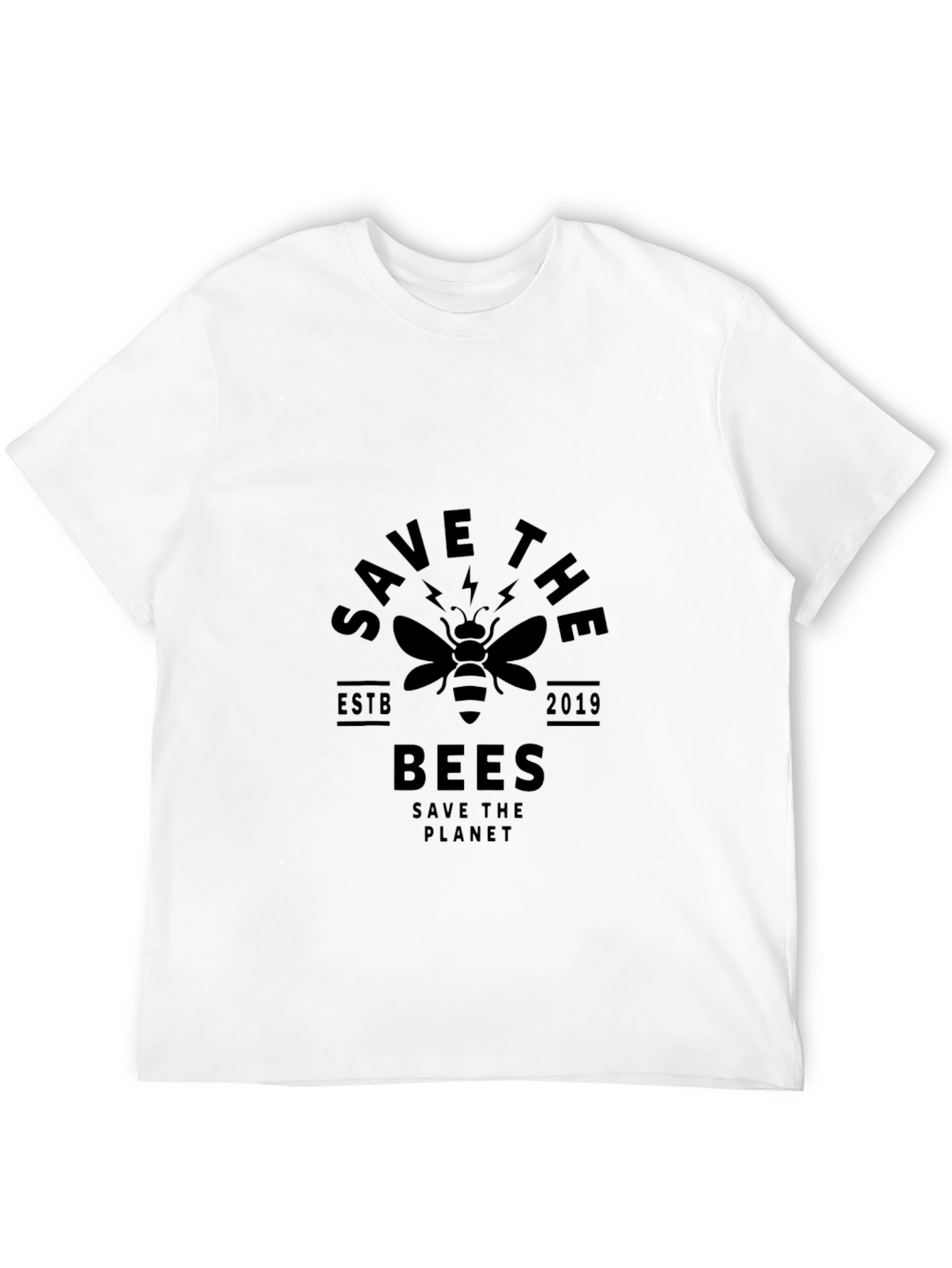 Black Save the Bees Graphic T-Shirt - Protect Our Planet view 12