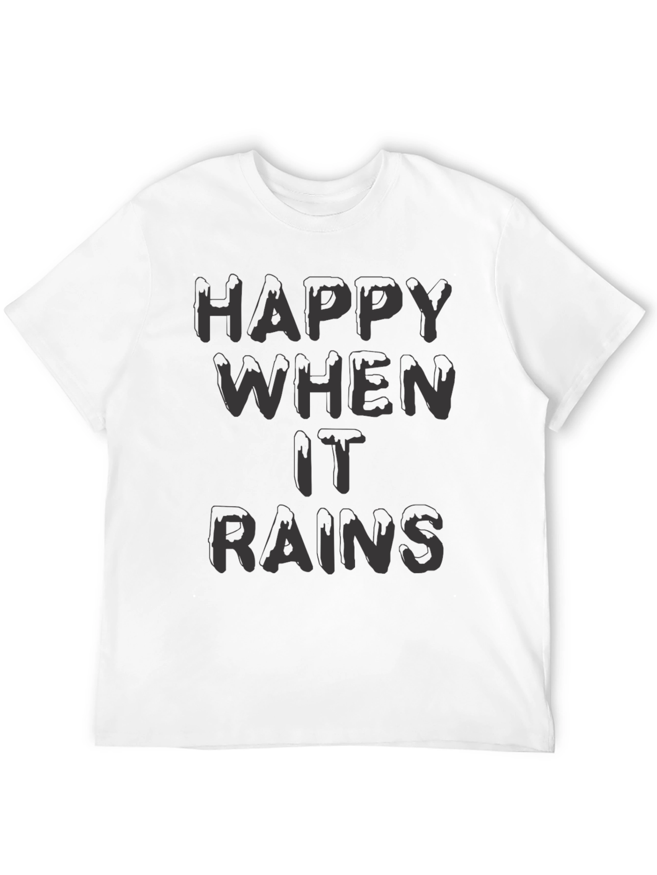 Black Happy When It Rains Graphic T-Shirt view 12