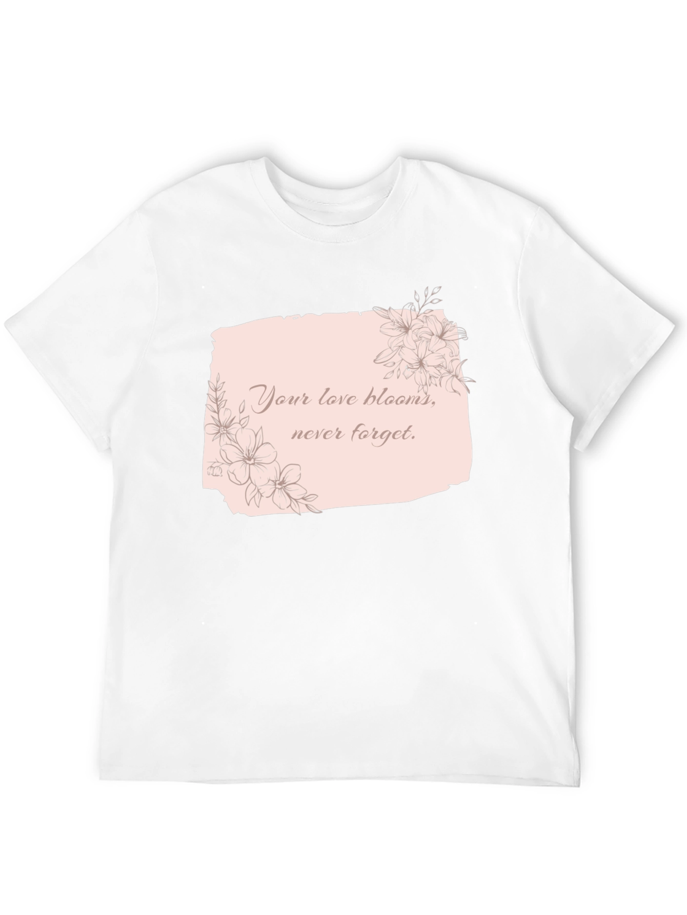 Black Floral Love Blooms T-Shirt view 12