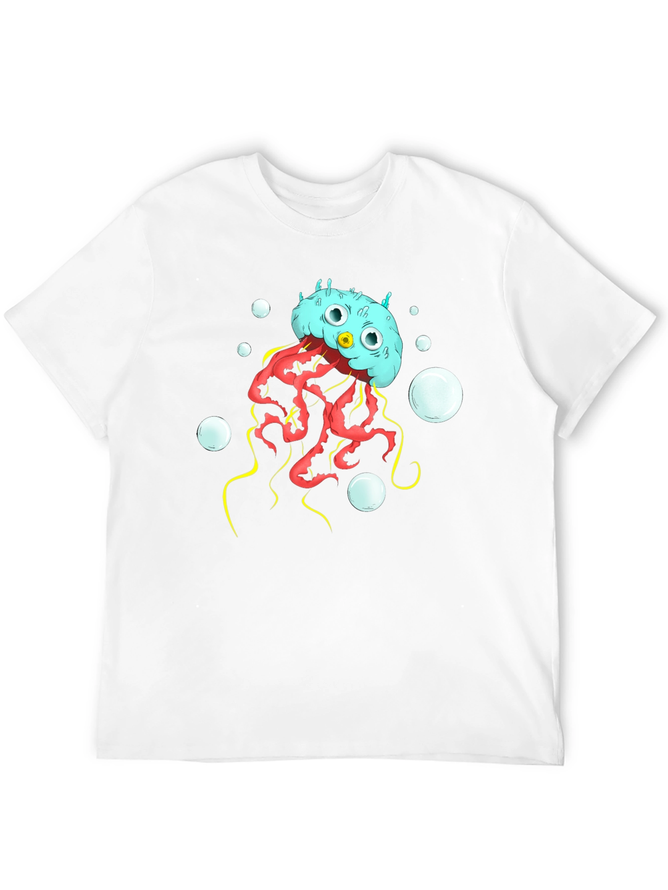 Black Cartoon Jellyfish Graphic T-Shirt view 12