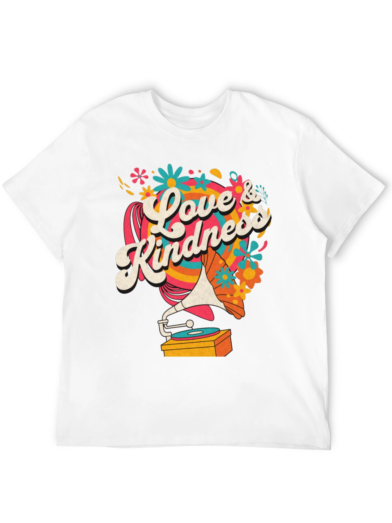 Black Love & Kindness Graphic Tee - Retro Record Player view 12
