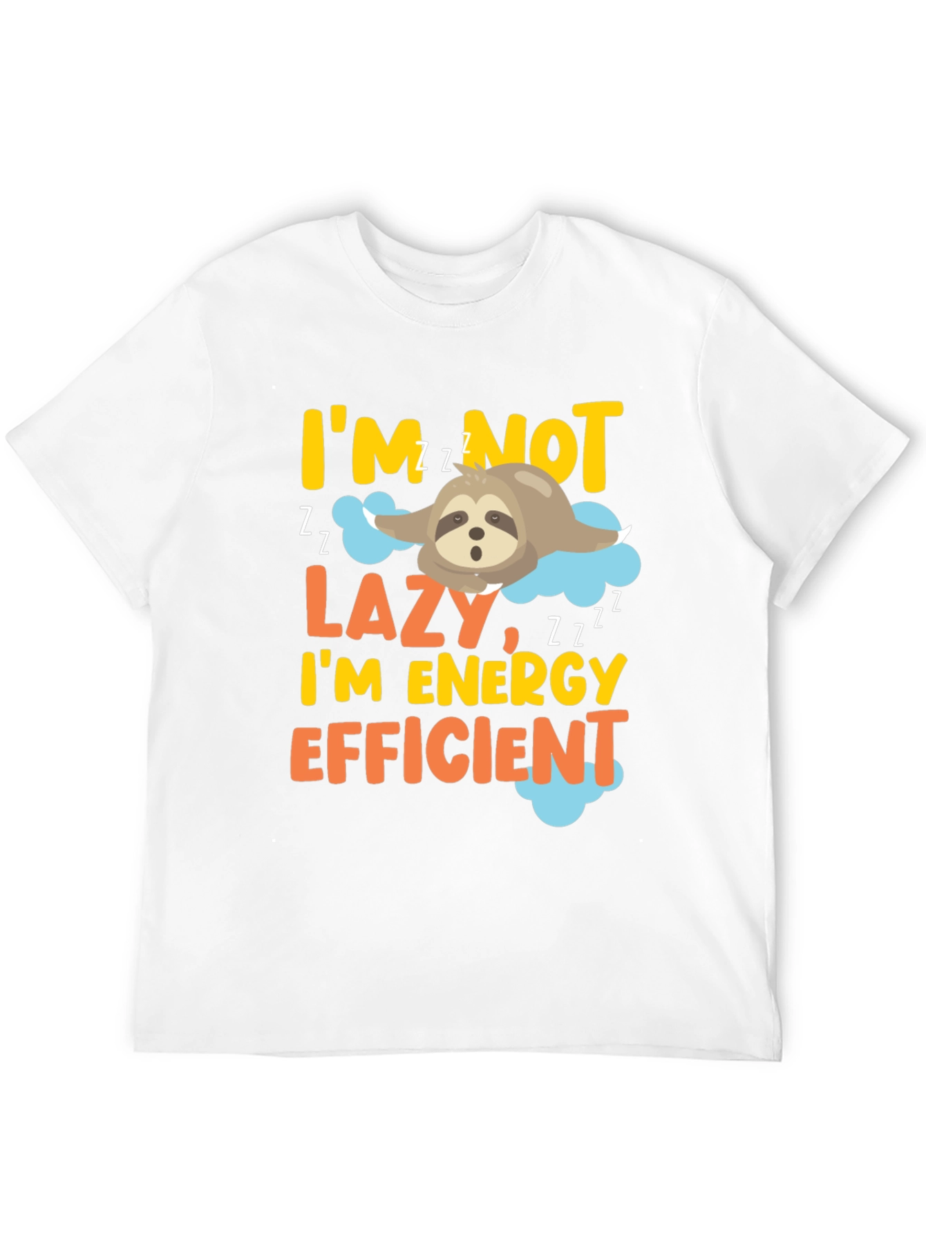 Black I'm Not Lazy Sloth Graphic Tee view 12