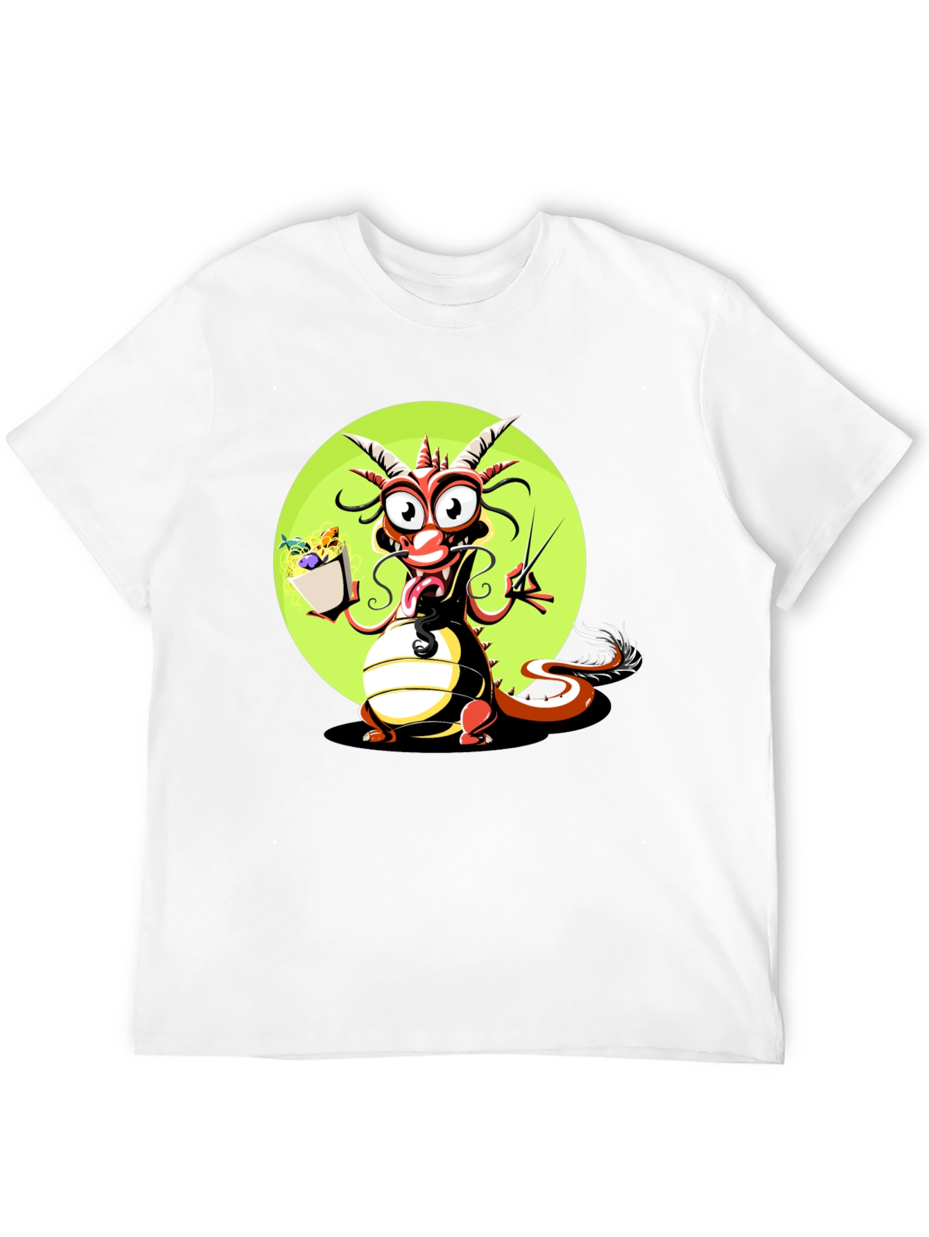 Black Dragon with Noodles Graphic T-Shirt view 12