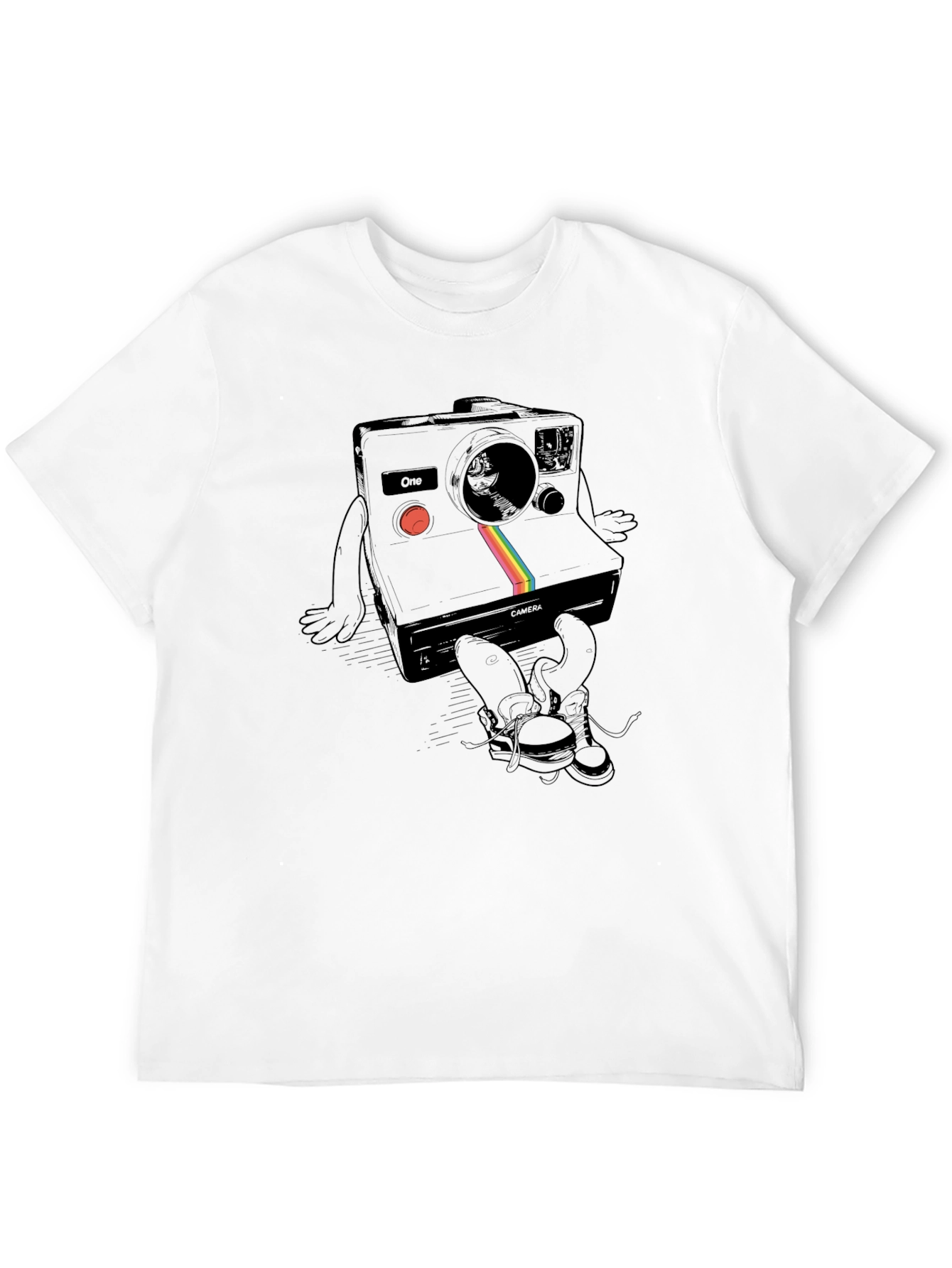 Black Retro Camera Graphic Tee - Unisex Black T-Shirt view 12