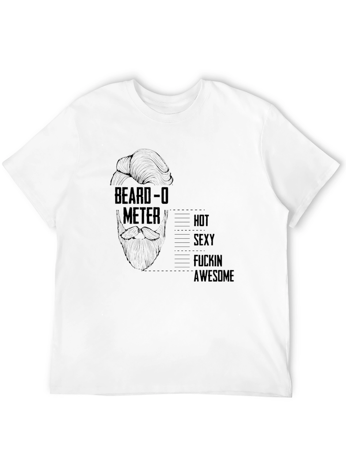 Black Beard-O-Meter Graphic Tee - Funny Mens T-Shirt view 12