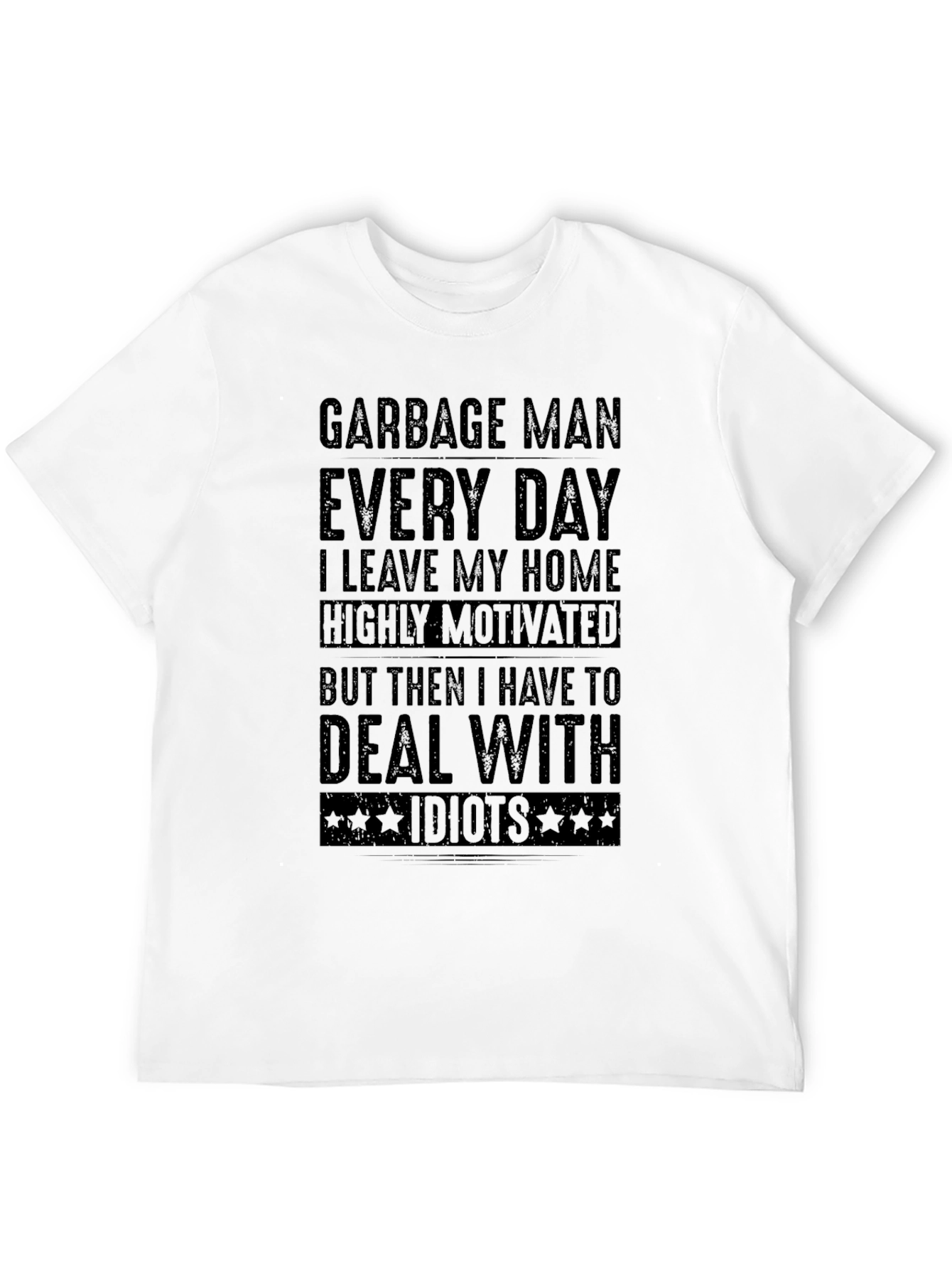 Black Garbage Man T-Shirt - Deal With Idiots Funny Tee view 12