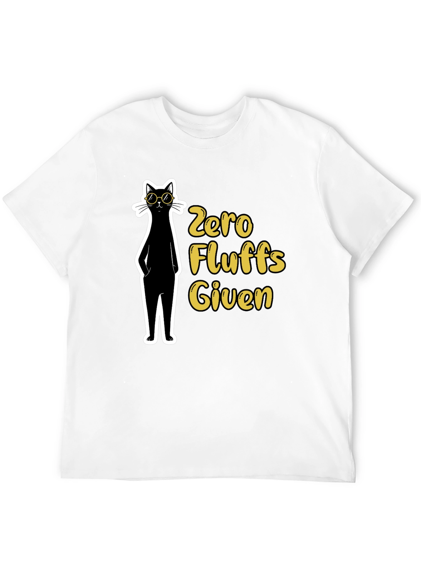 Black Zero Fluffs Given Black Cat T-Shirt view 12