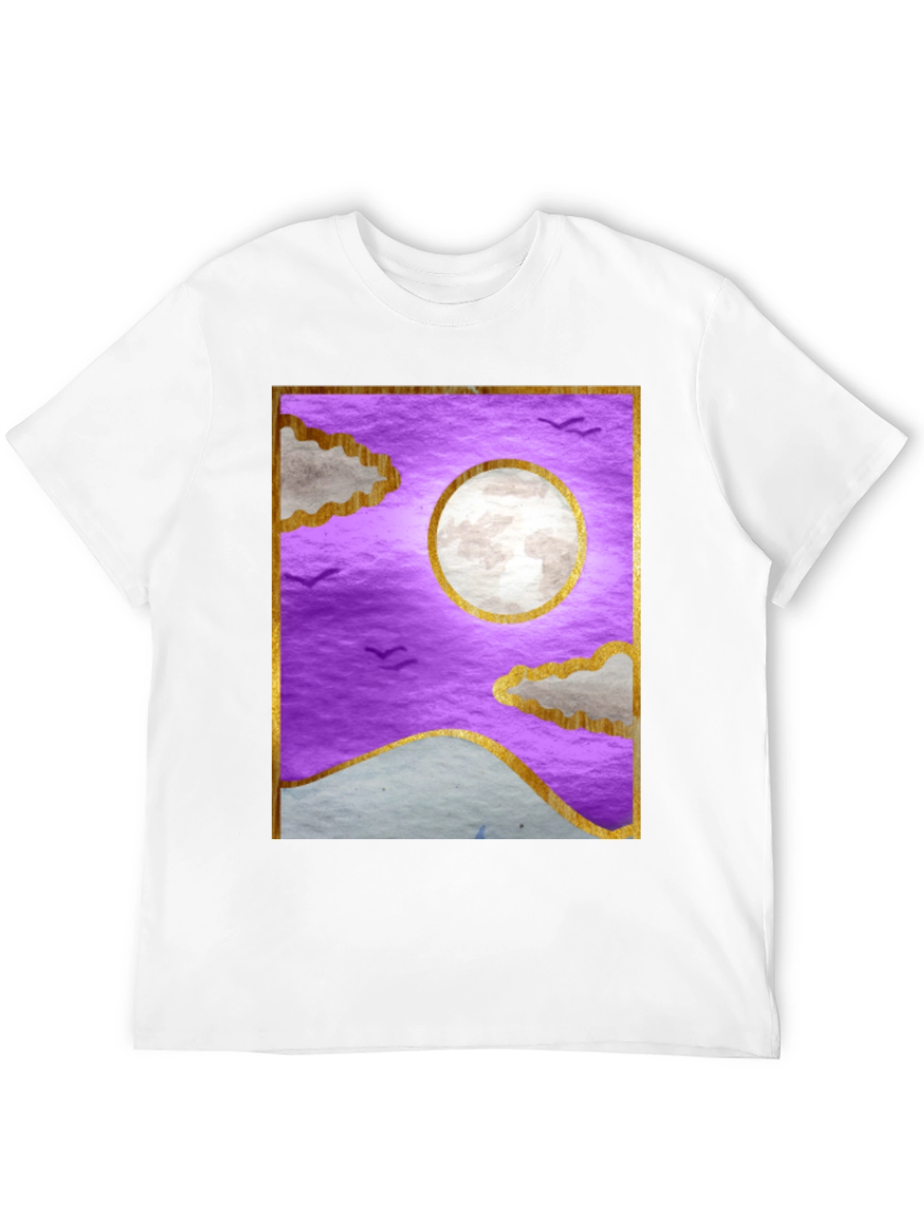 Black Purple Moonscape Graphic T-Shirt view 12
