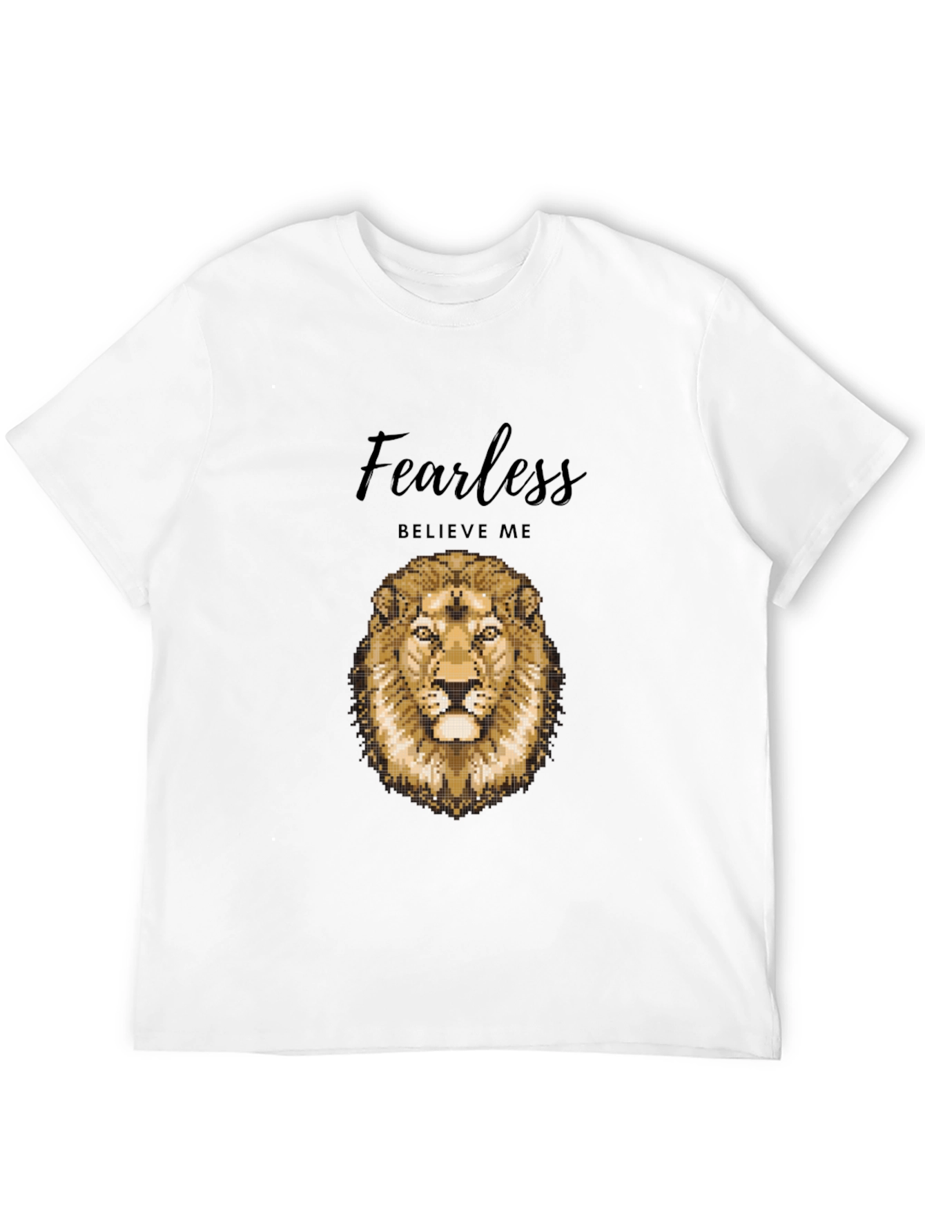 Black Fearless Lion Graphic Tee - Premium Cotton Blend view 12