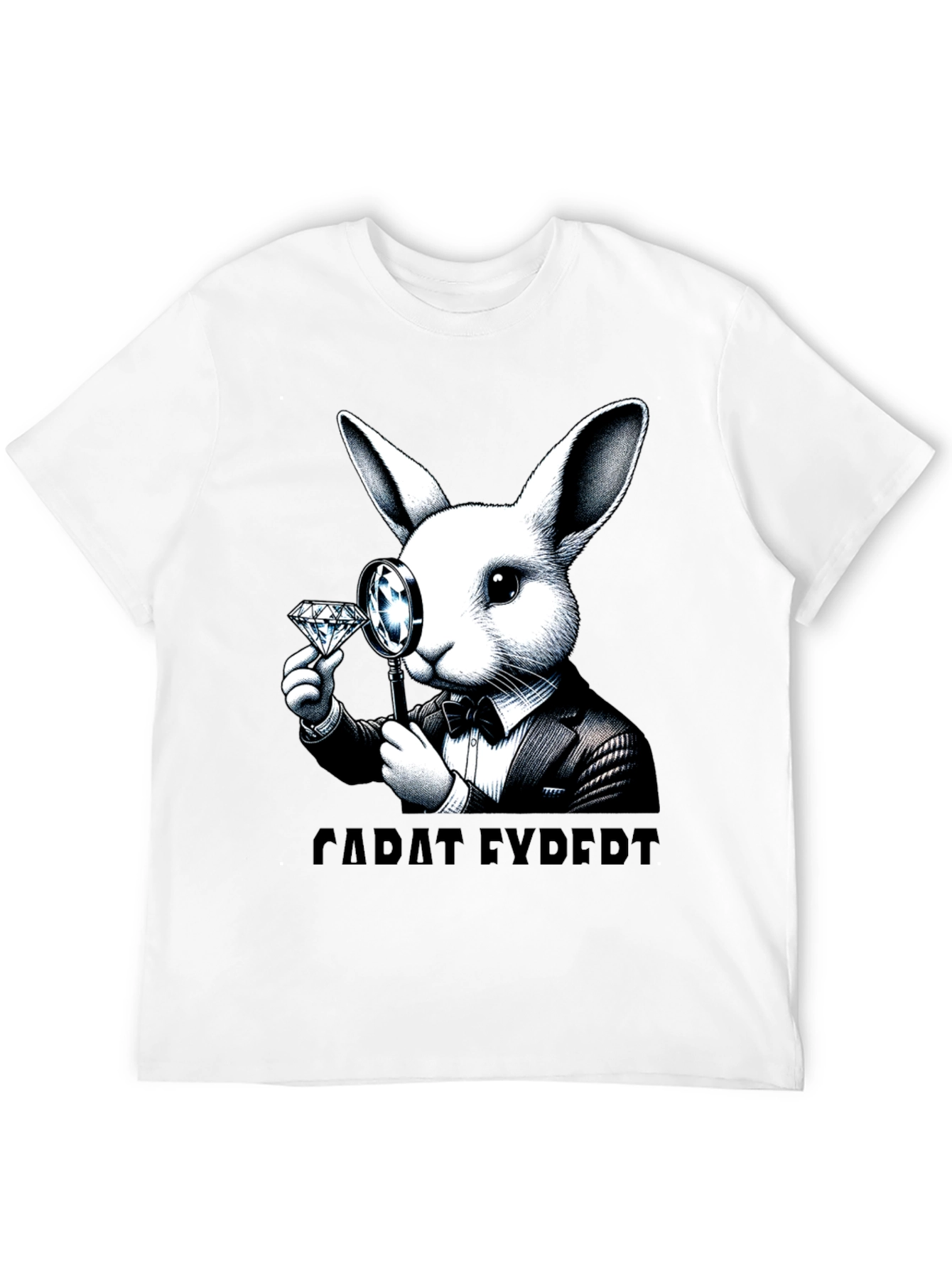 Black Carat Expert Rabbit Graphic T-Shirt view 12