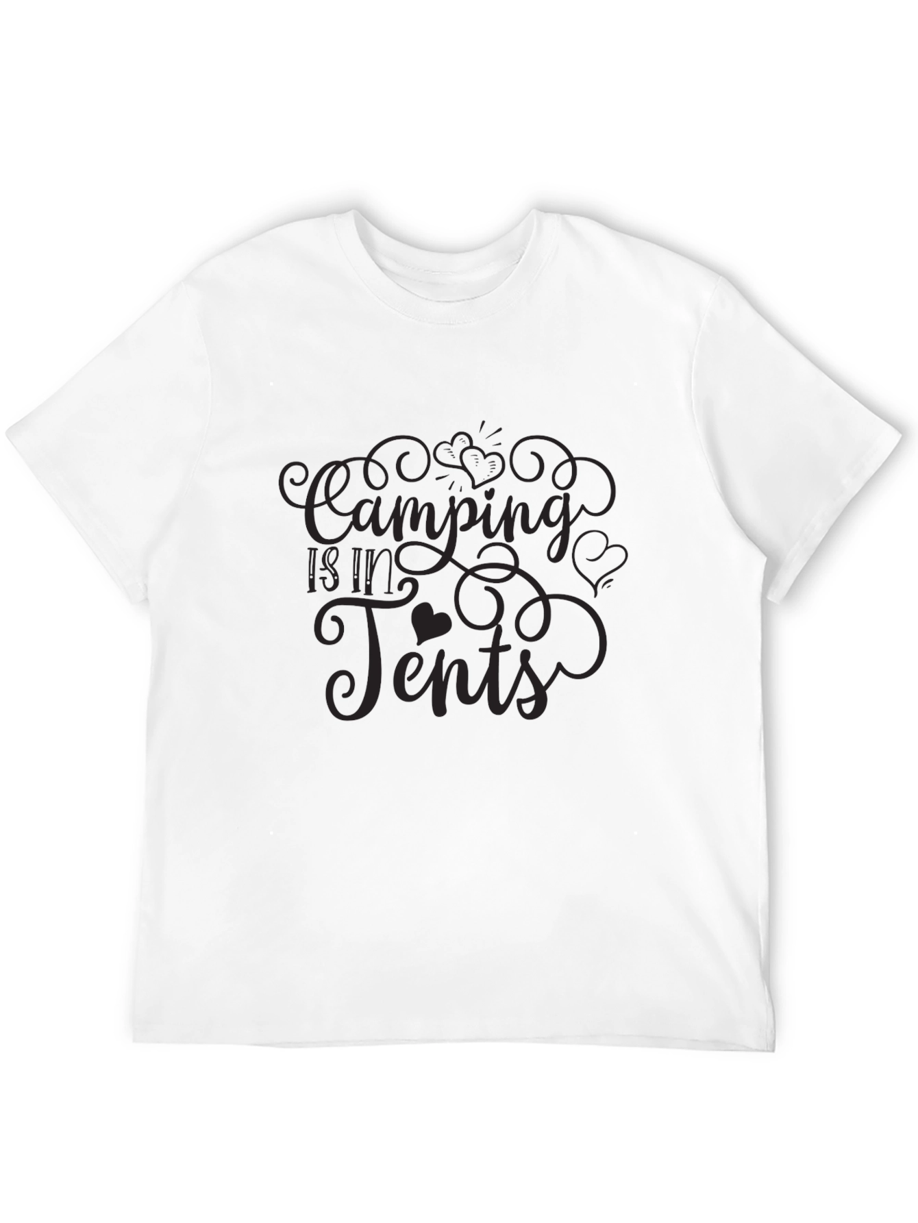 Black Camping is in Tents Graphic Tee - Black view 12