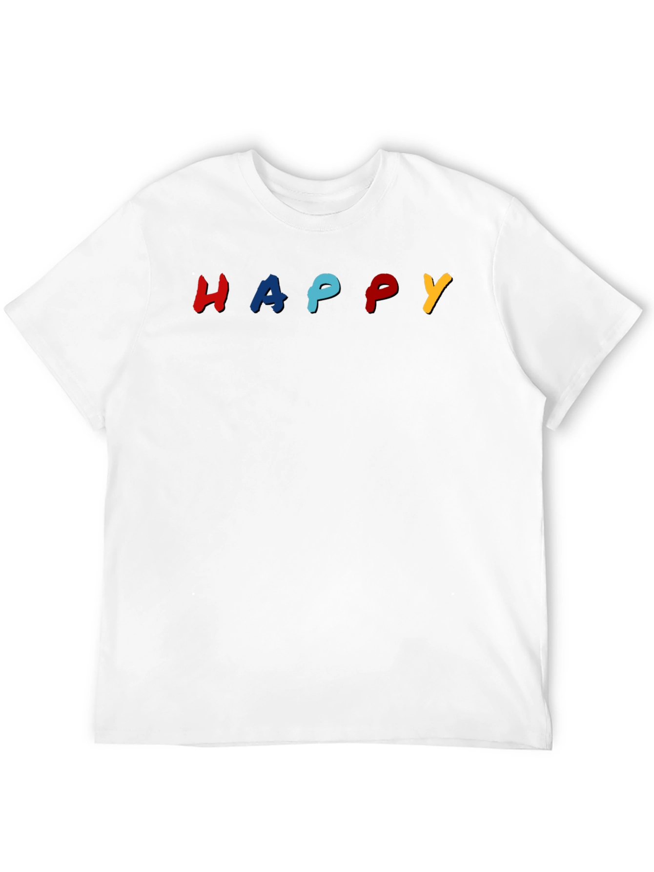 Black Happy Colorful Graphic Black Tee Shirt view 12