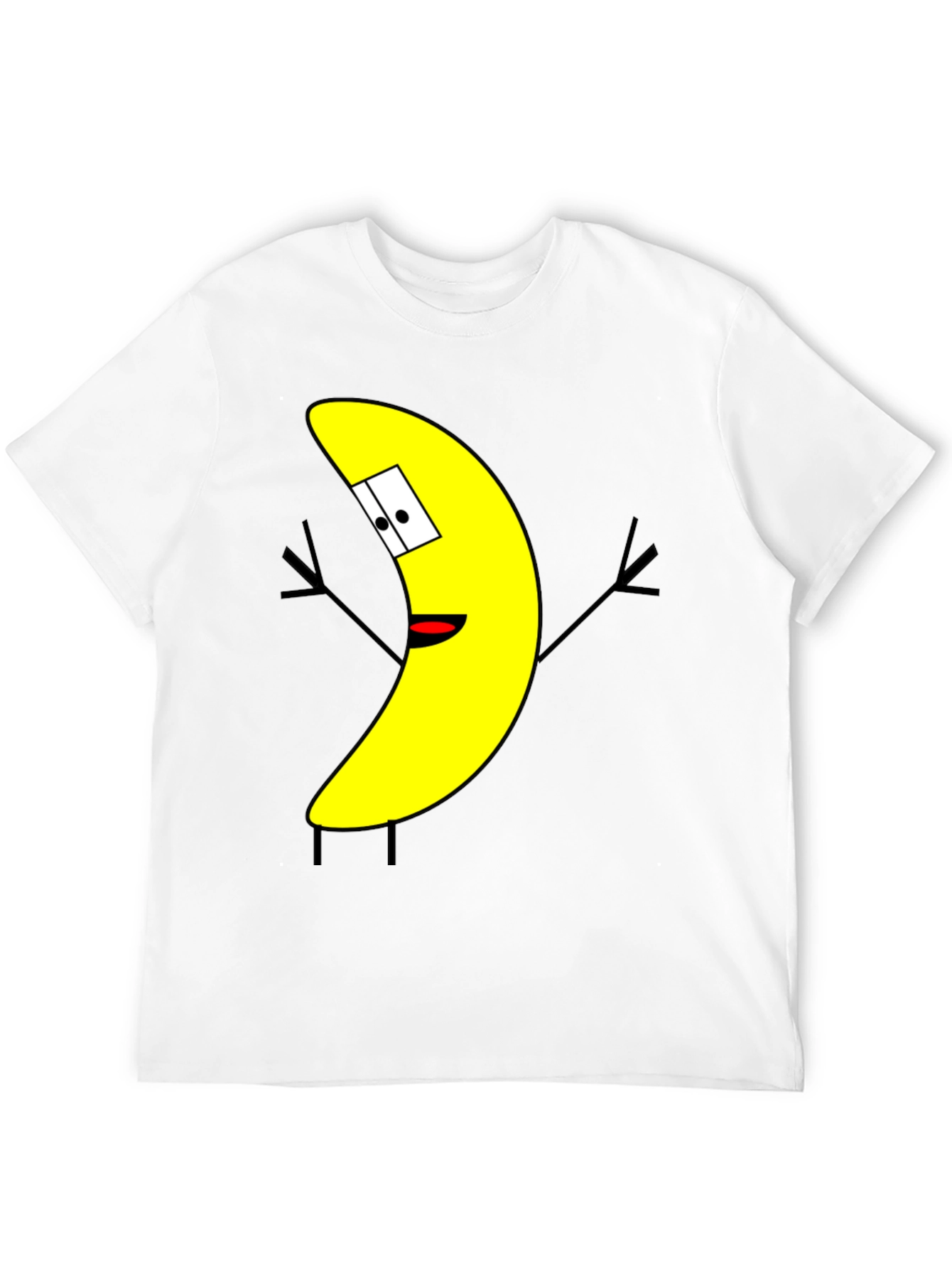 Black Banana Cartoon Character Black T-Shirt view 12