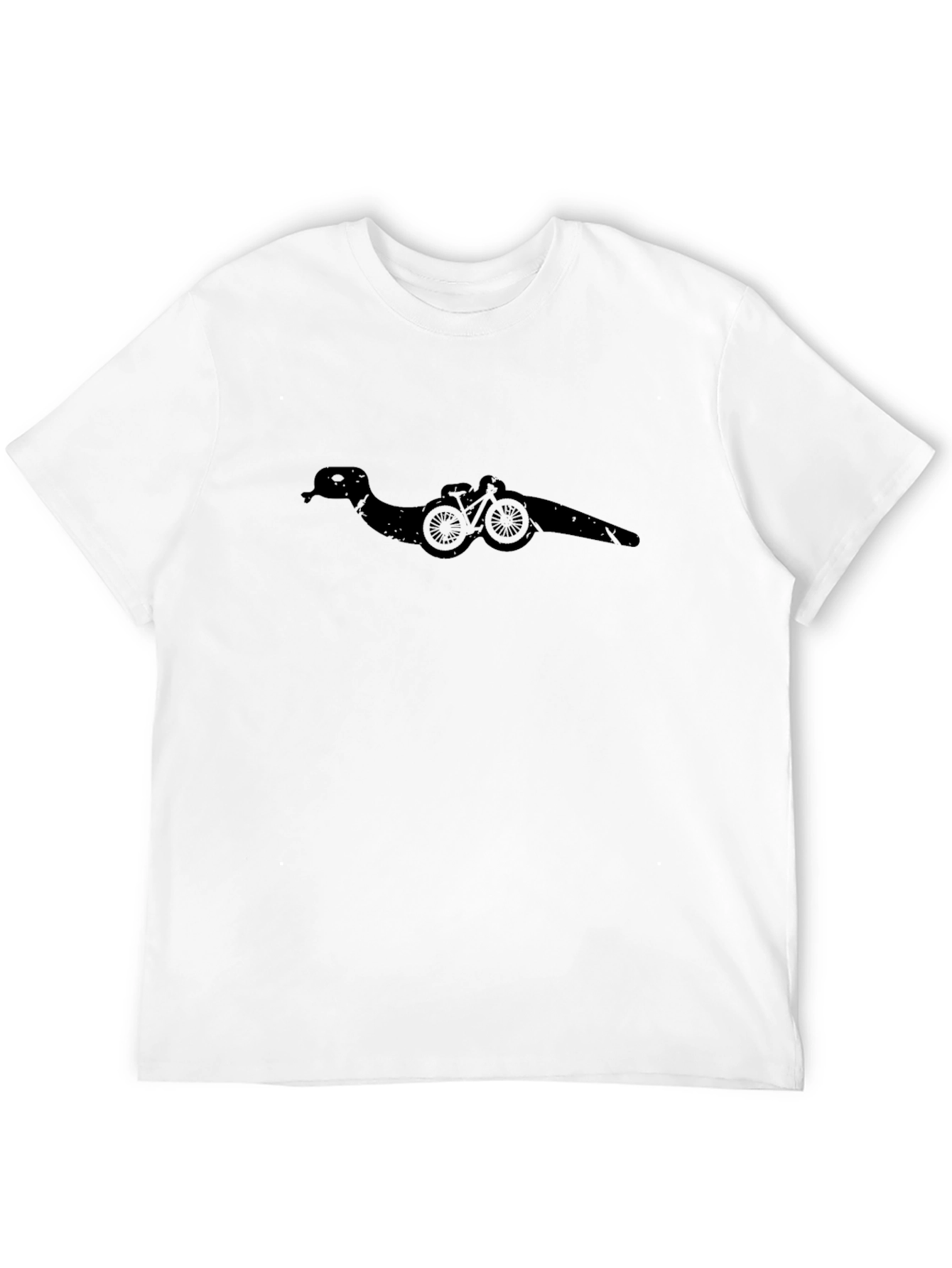 Black Black Snake Bicycle T-Shirt, Unique Graphic Tee view 12