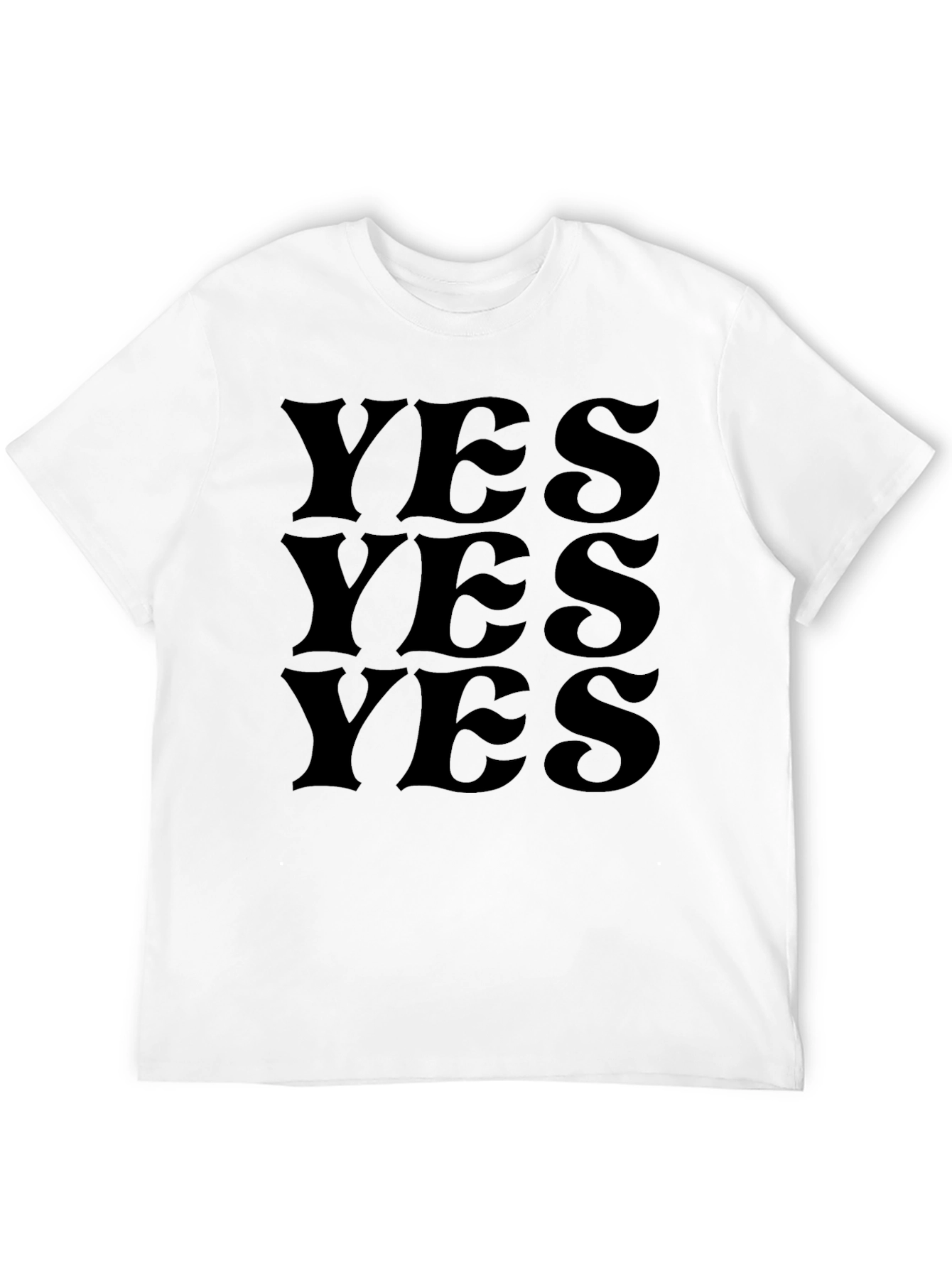 Black YES Graphic Tee - Minimalist Statement Shirt view 12