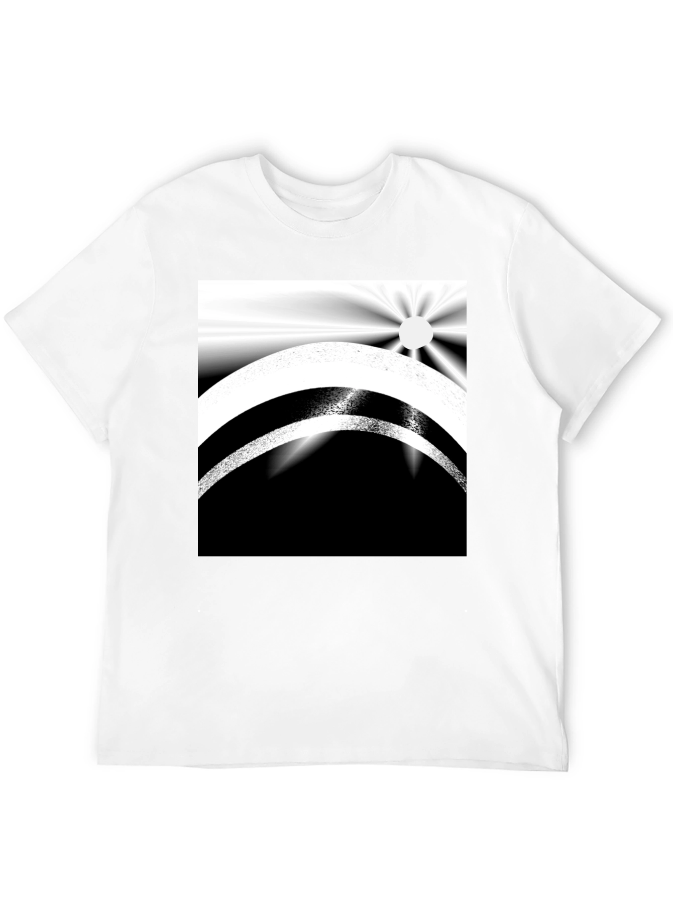 Black Abstract Black and White Graphic Tee view 12