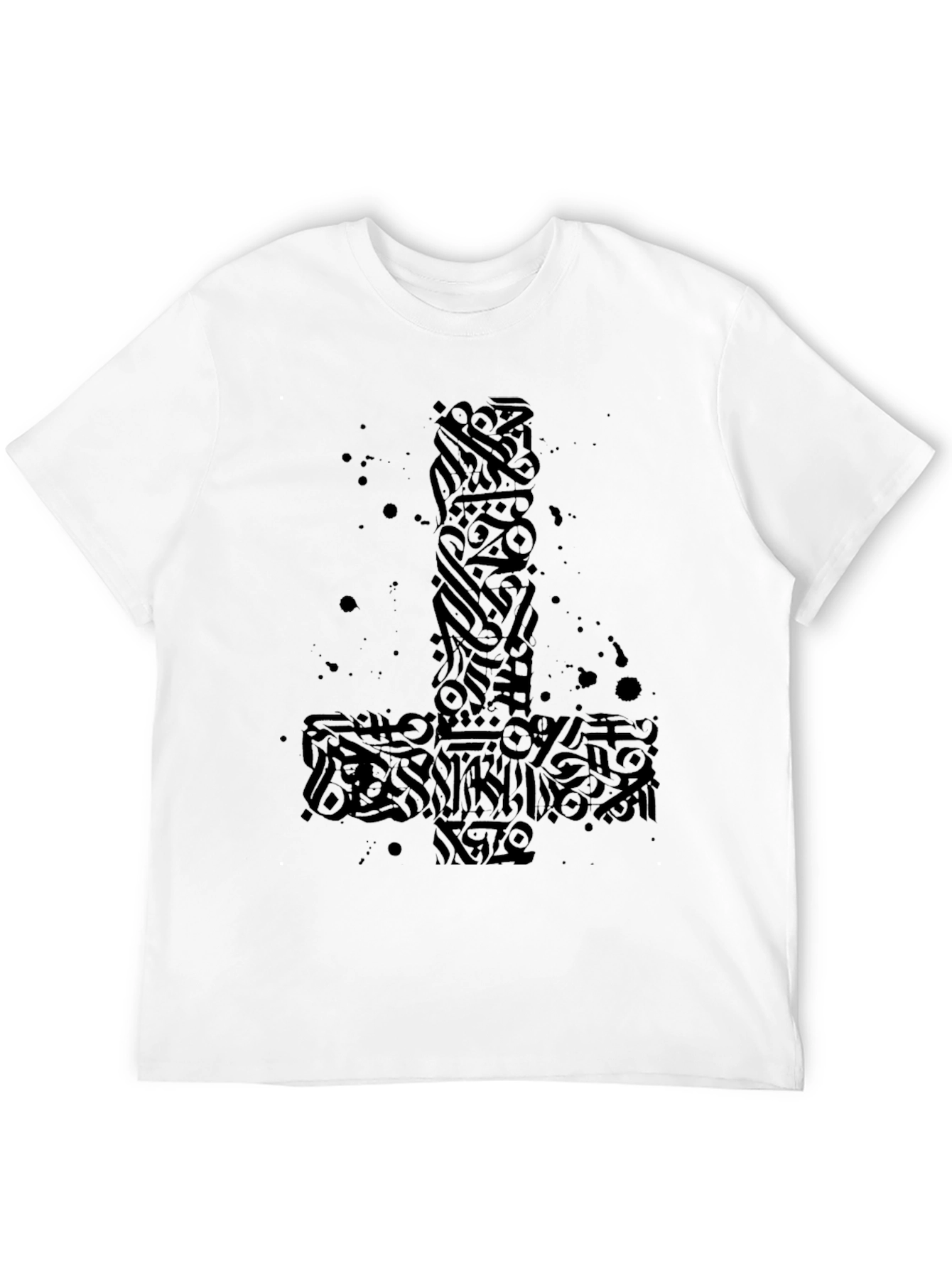 Black Inverted Cross Graphic Tee - Black view 12