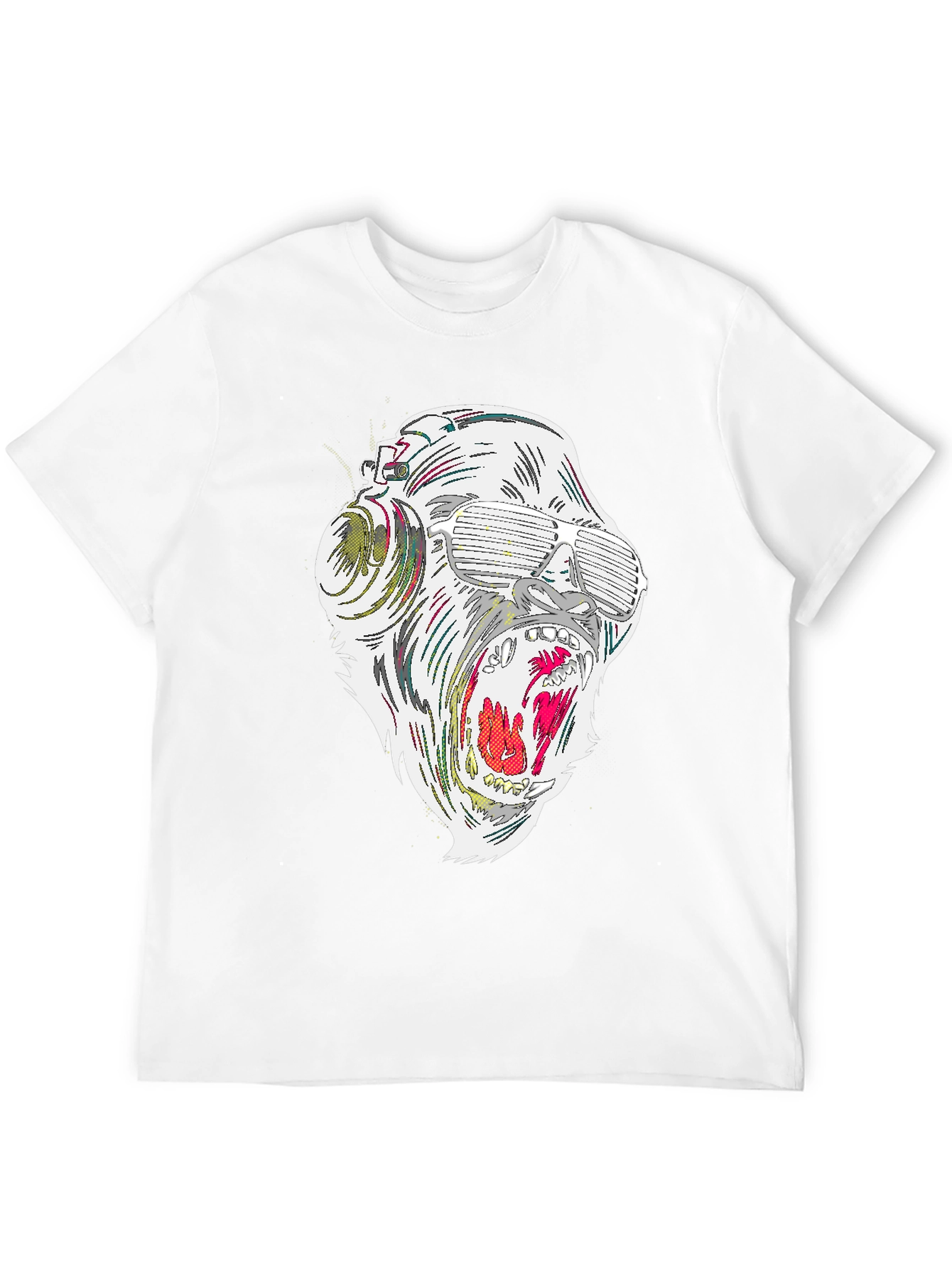 Black Cool Gorilla Graphic Tee - Black Cotton Blend Shirt view 12