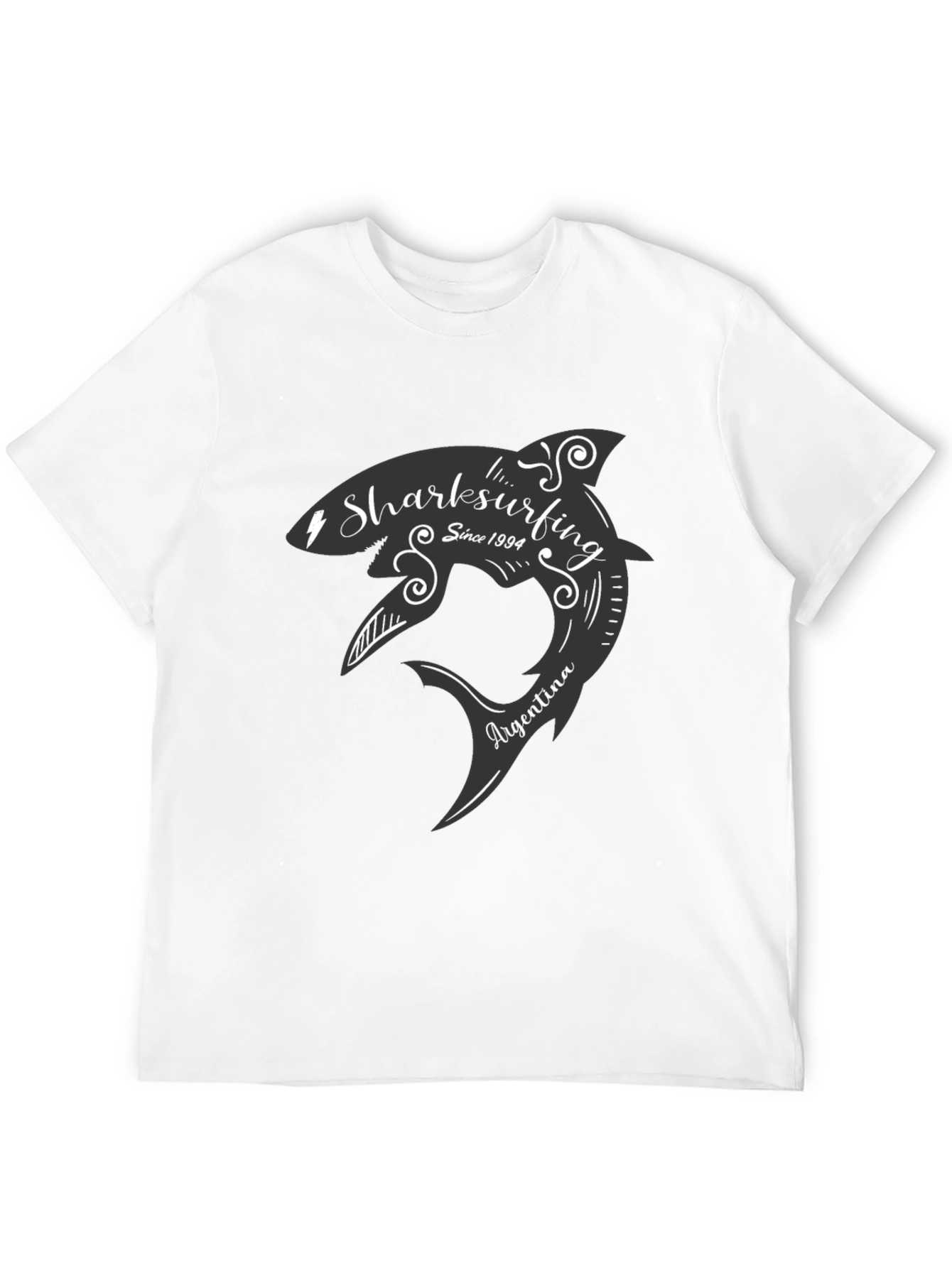 Black Sharksurfing T-Shirt - Argentina Surf Tee view 12