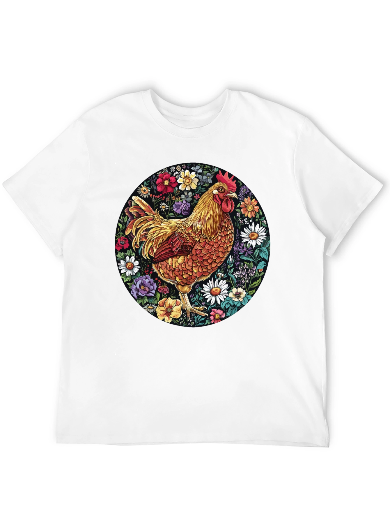 Black Floral Chicken Graphic Tee view 12