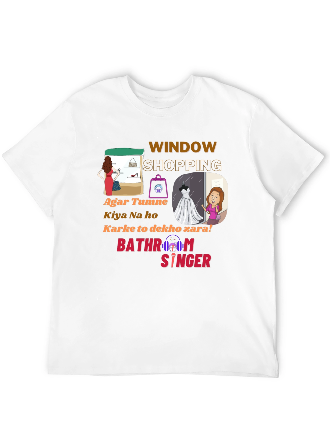 Black Window Shopping Graphic T-Shirt - Bathroom Singer view 12