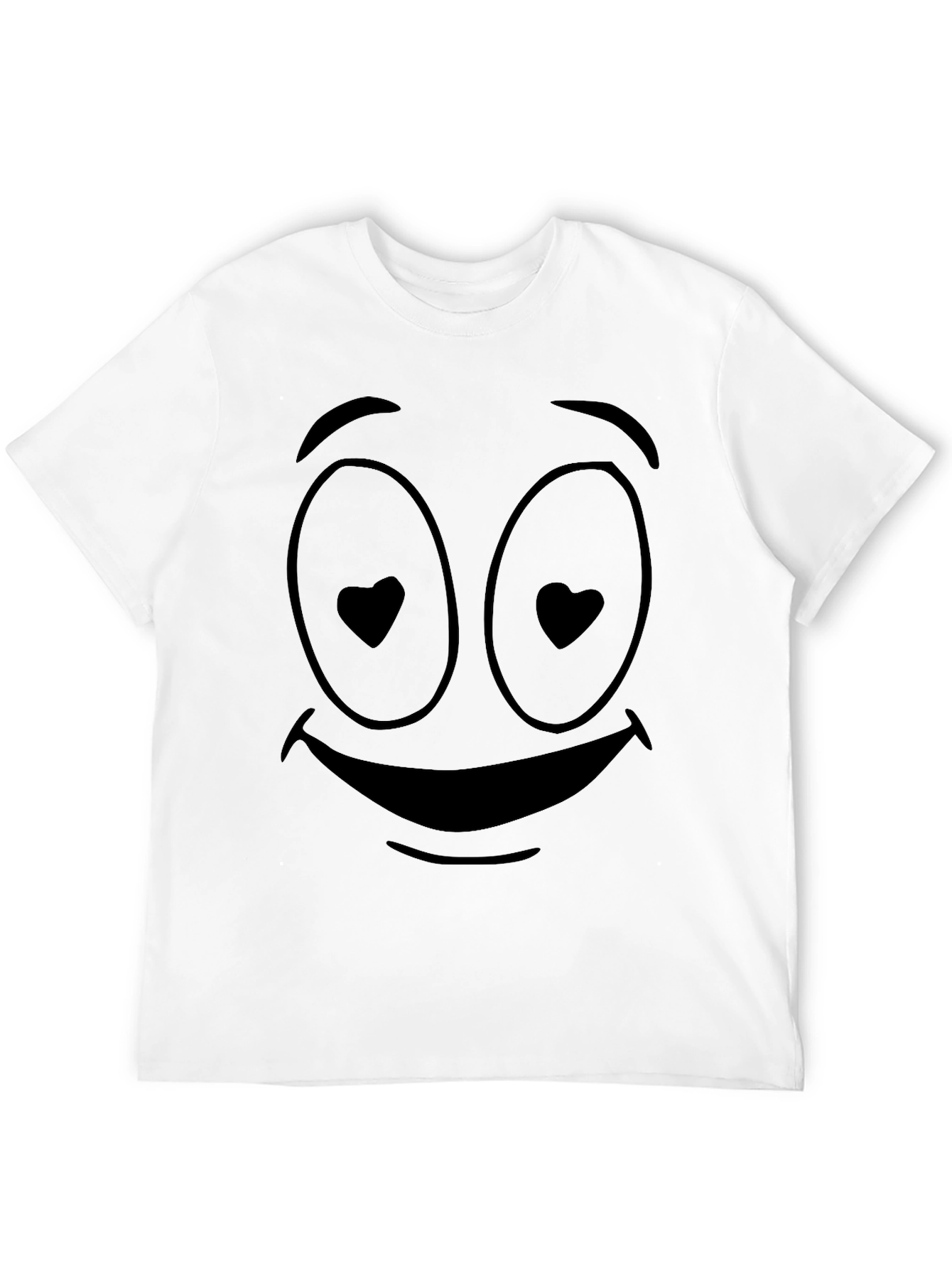 Black Heart Eyes Emoji Graphic Tee - Black Casual Shirt view 12