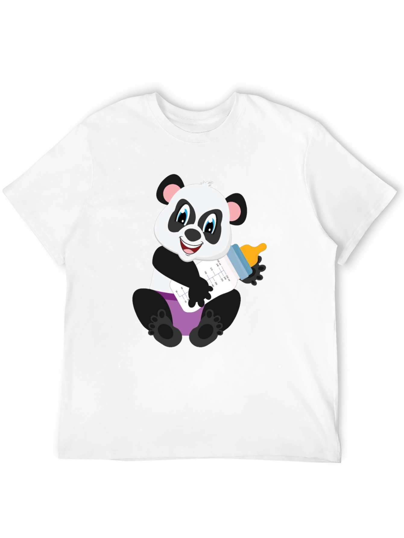 Black Panda Baby Bottle T-Shirt - Adorable Cute Cartoon Bear Tee view 12