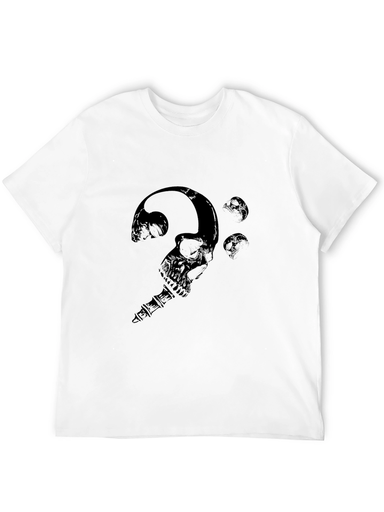 Black Skull Treble Clef Graphic Tee view 12