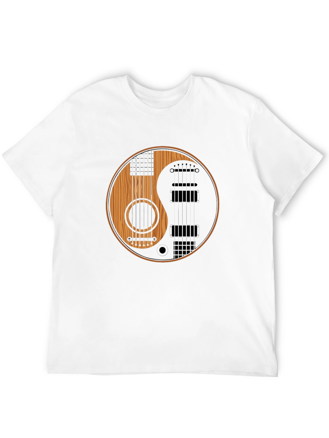 Black Yin Yang Guitar T-Shirt view 12