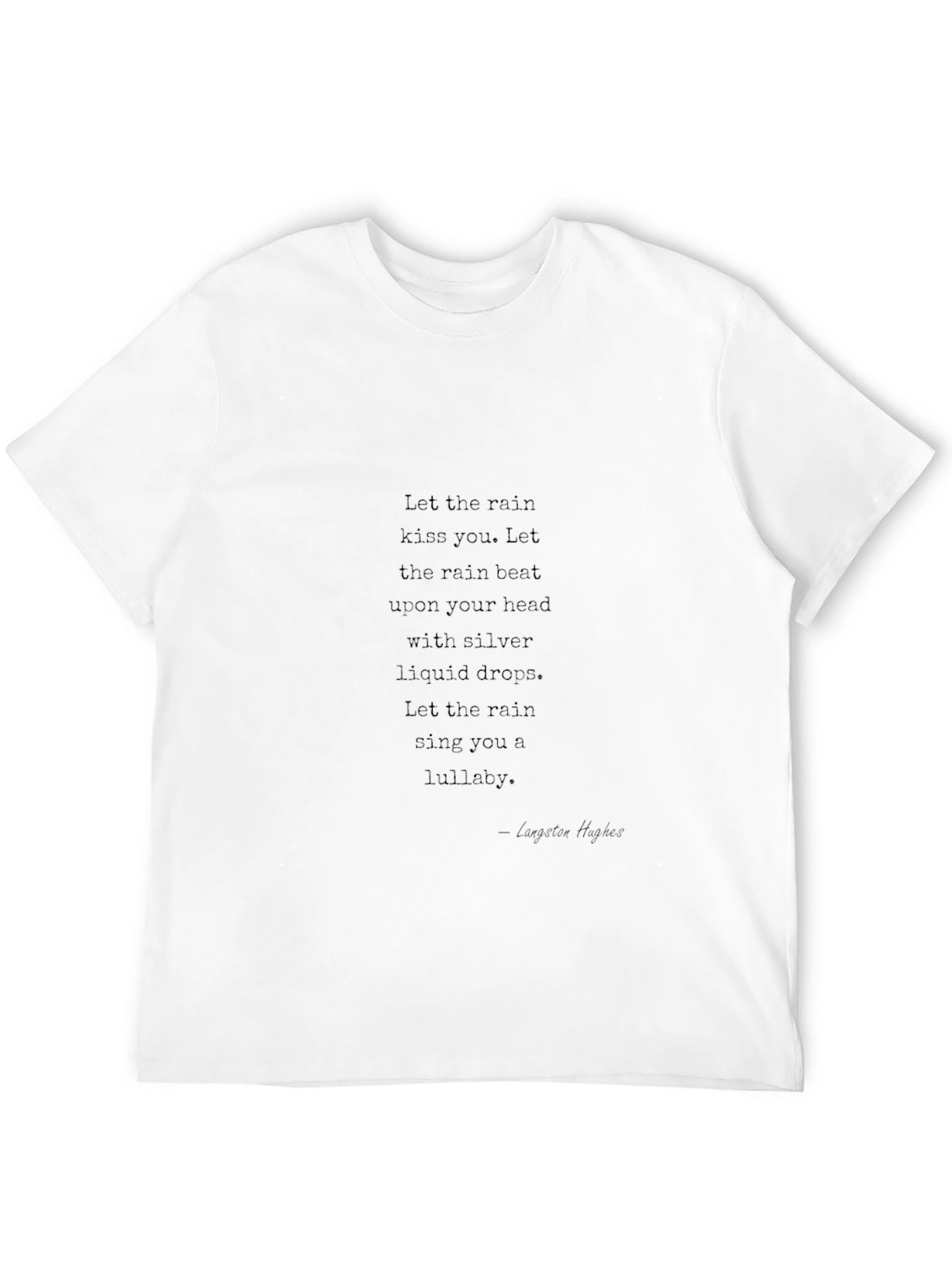 Black Black T-Shirt with Poetic Rain Quote view 12