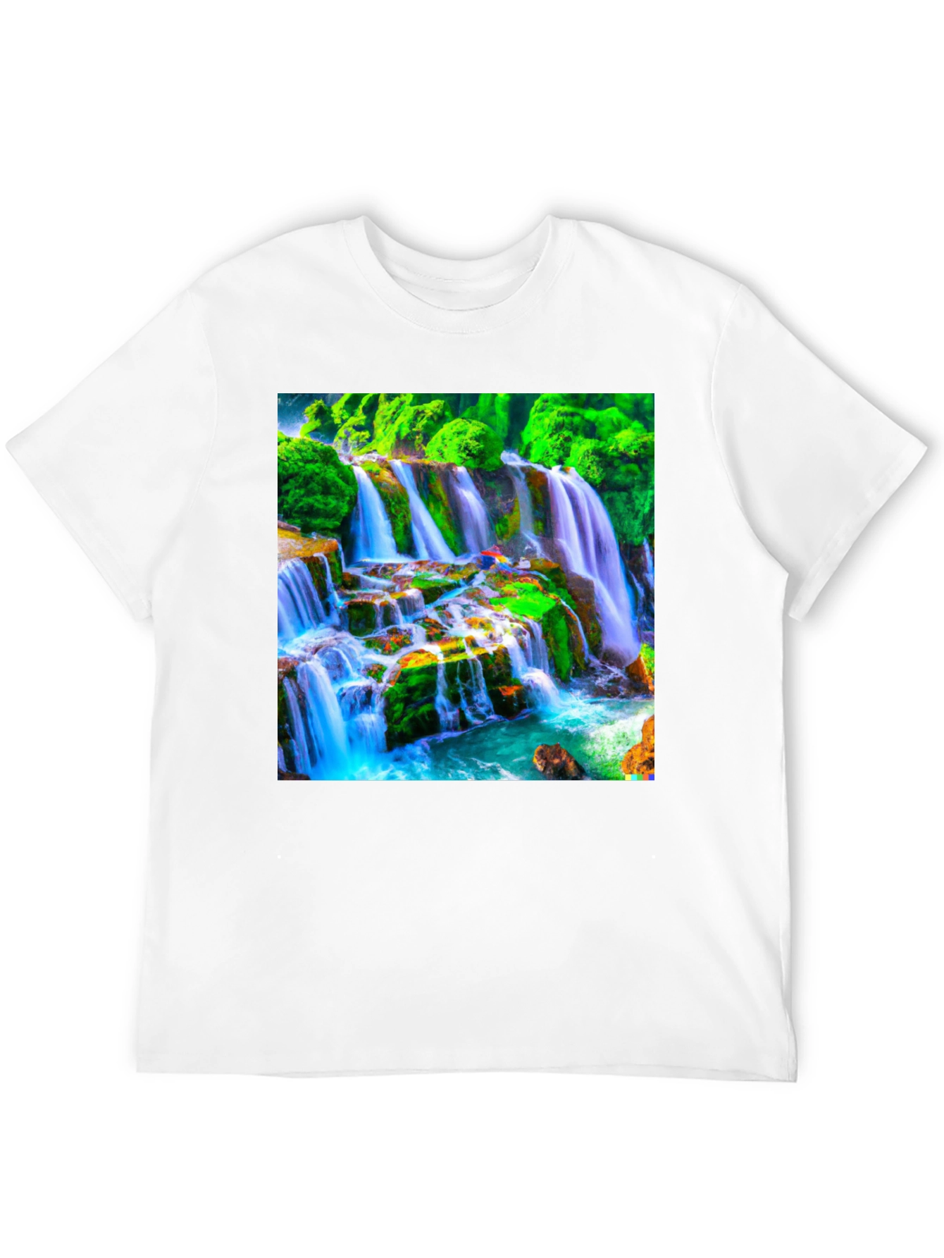 Black Waterfall Graphic Tee - Nature Lover's T-Shirt view 12