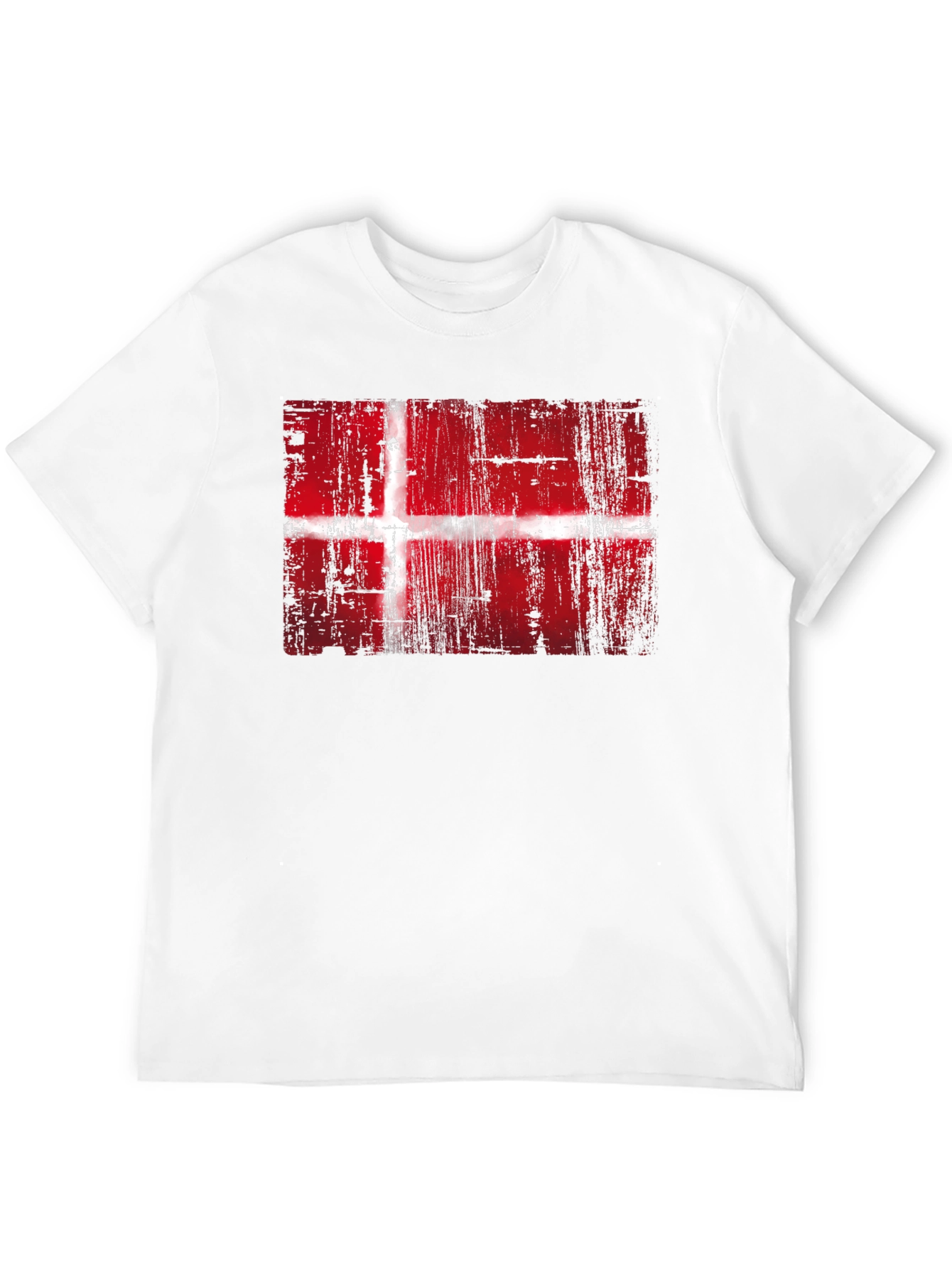 Black Danish Flag Graphic Print Black T-Shirt view 12