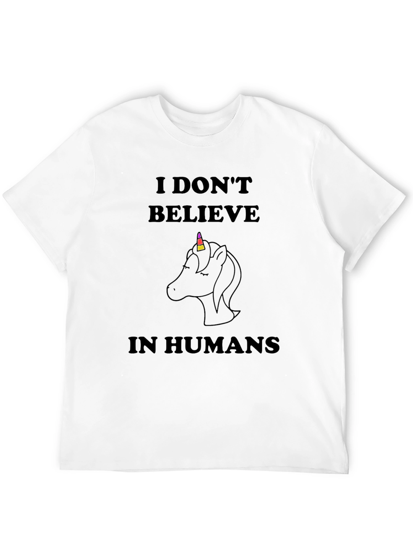 Black Unicorn Believer T-Shirt - Black Cotton Tee view 12