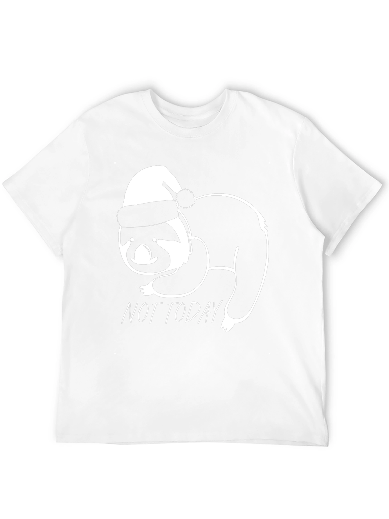 Black Not Today Sloth Santa Hat Graphic Tee view 12