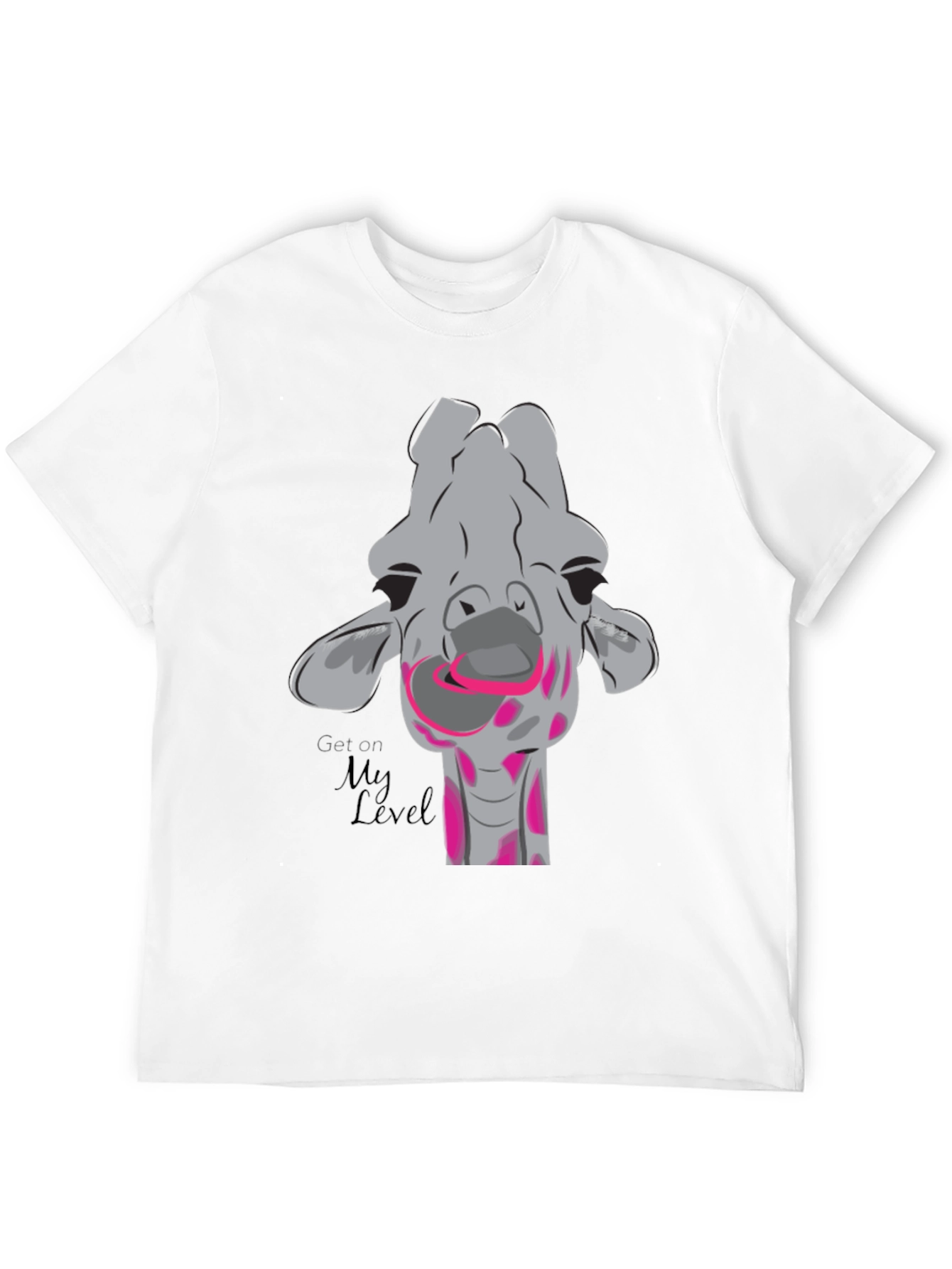 Black Giraffe Humor T-Shirt - Get On My Level view 12