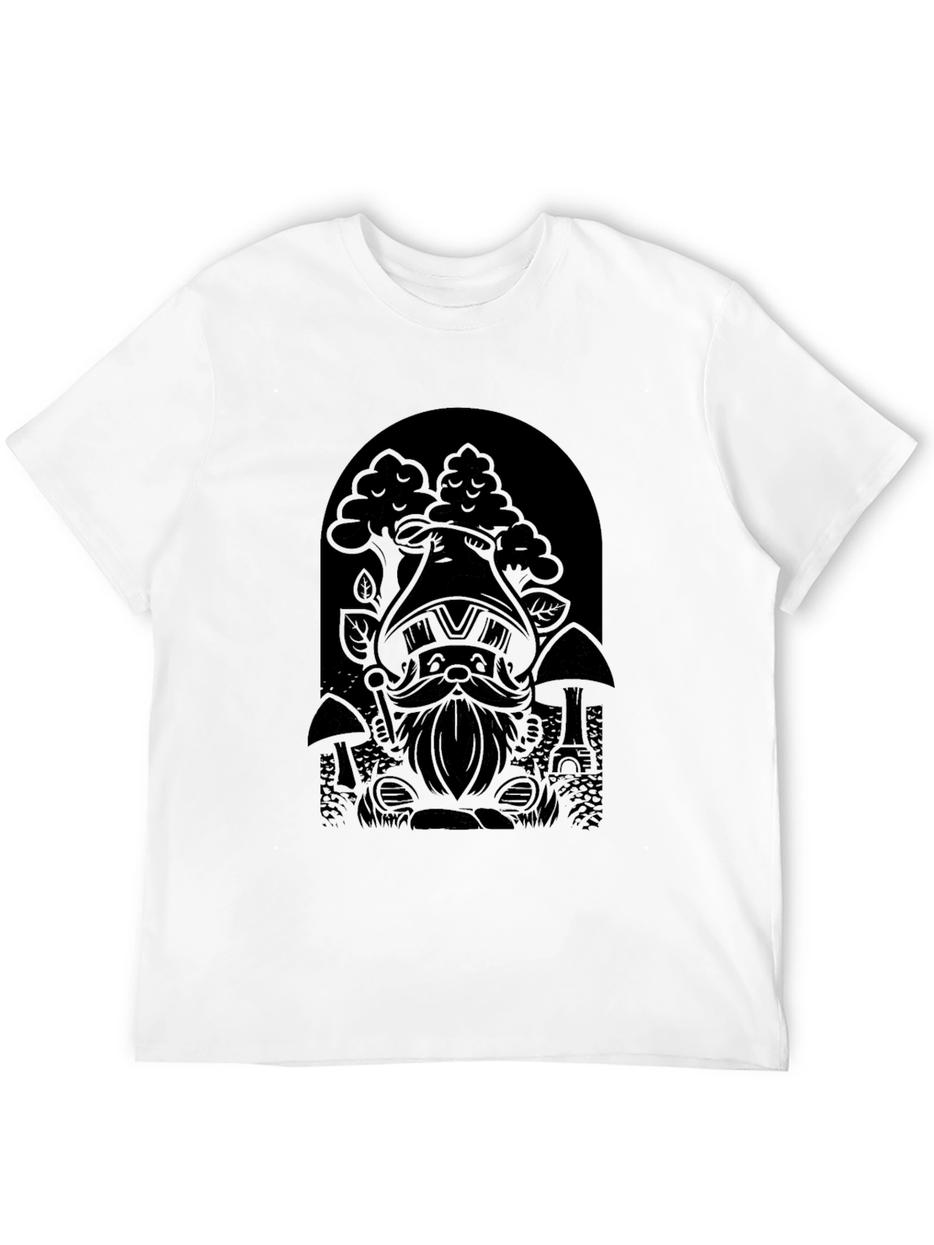 Gnome Graphic Tee - Black Cotton Blend - 12