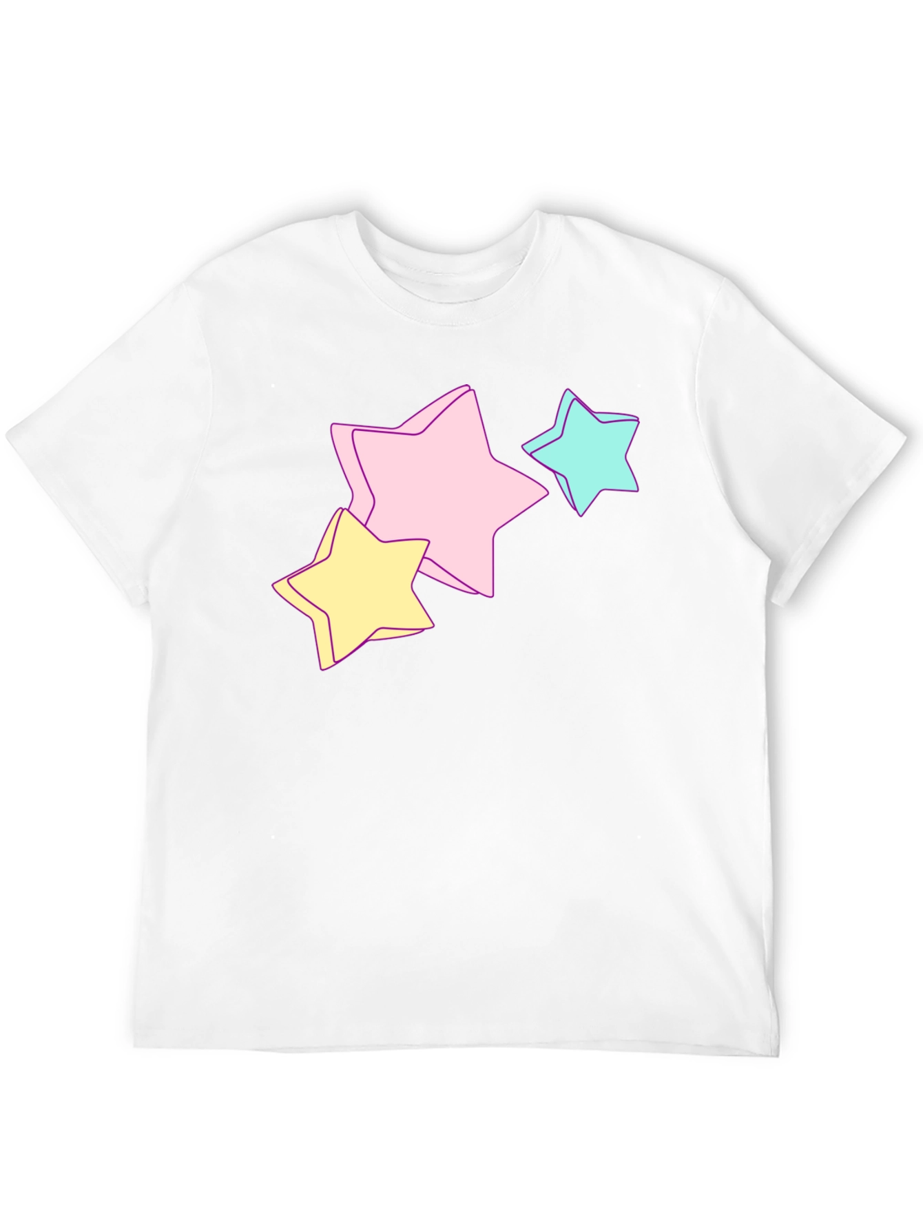 Black Pastel Star Graphic Black T-Shirt view 12