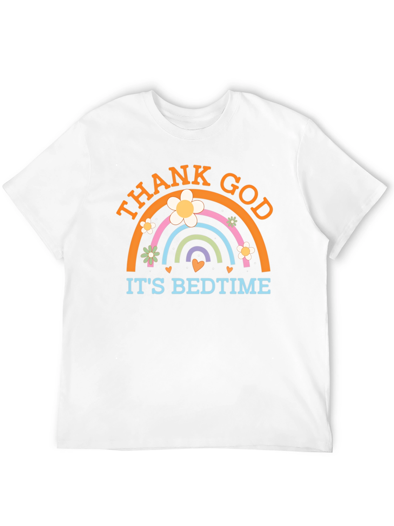 Black Thank God It's Bedtime Rainbow Graphic Tee view 12