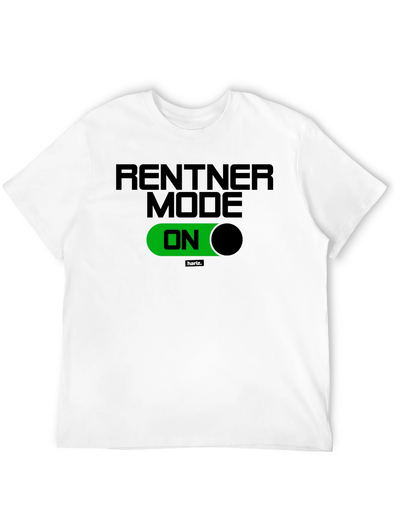 Black Rentner Mode ON Black T-Shirt - Relaxed Retirement Style view 12