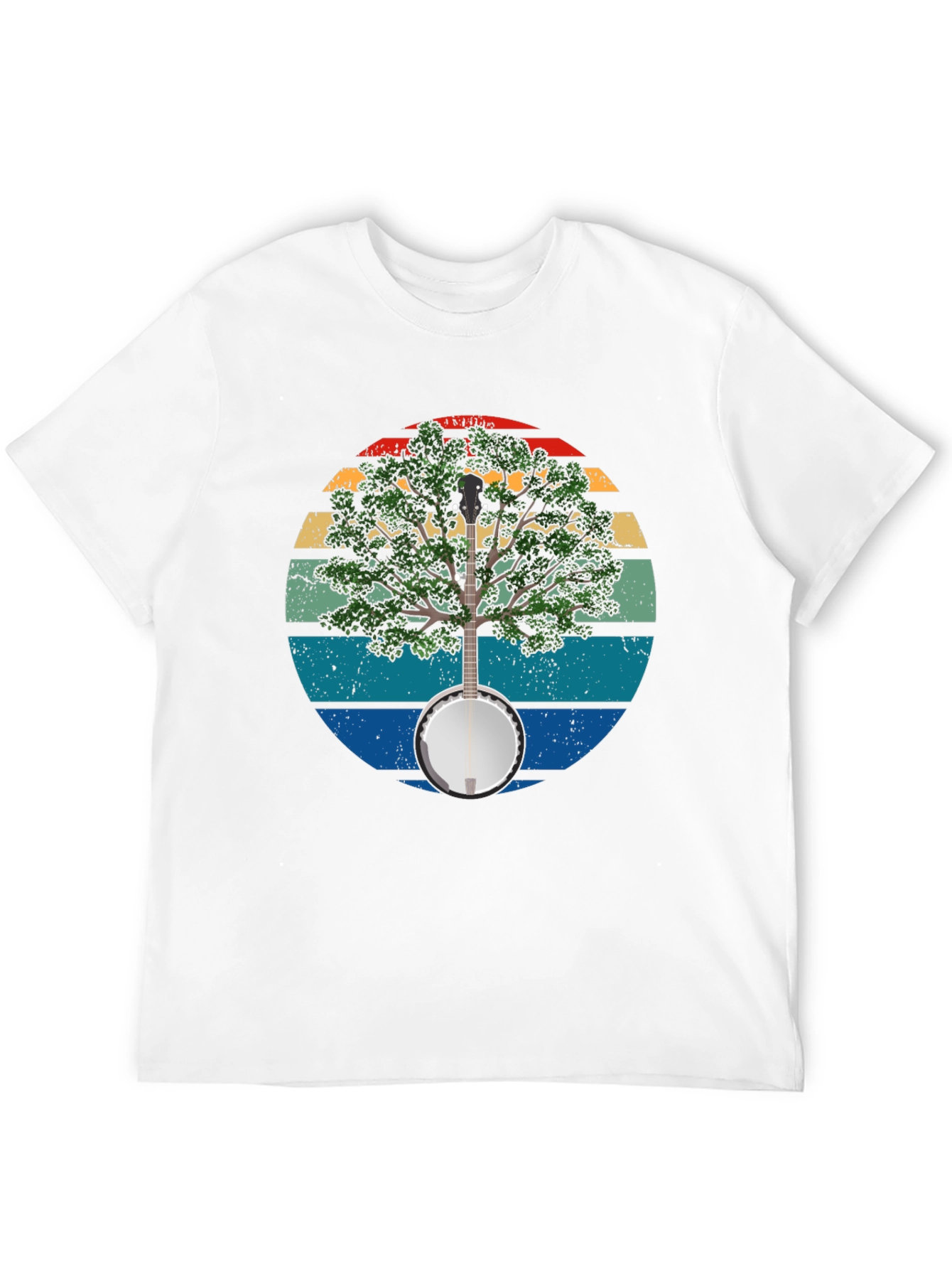 Black Banjo Tree Graphic T-Shirt view 12