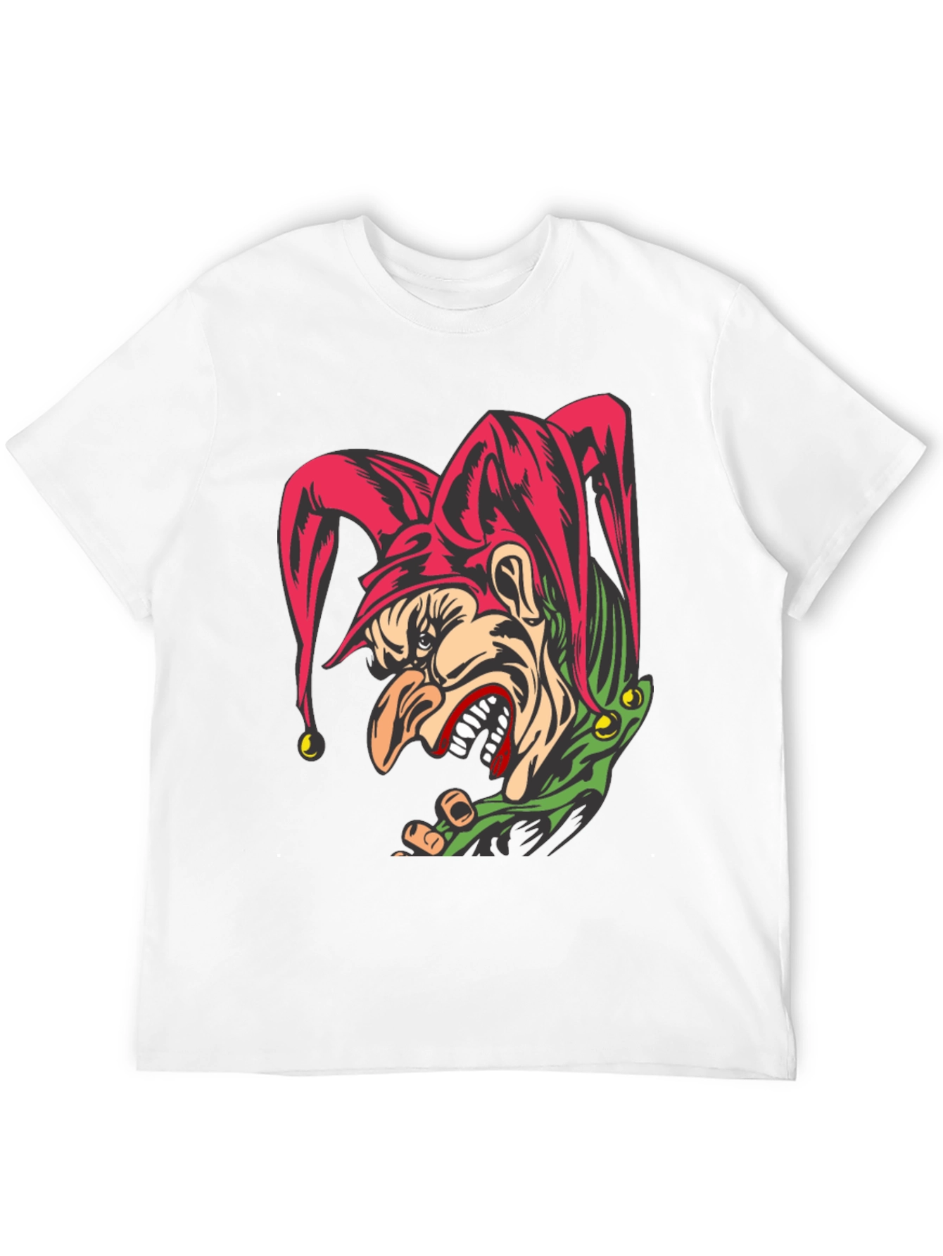 Black Evil Jester Graphic Tee - Black Cotton T-Shirt view 12